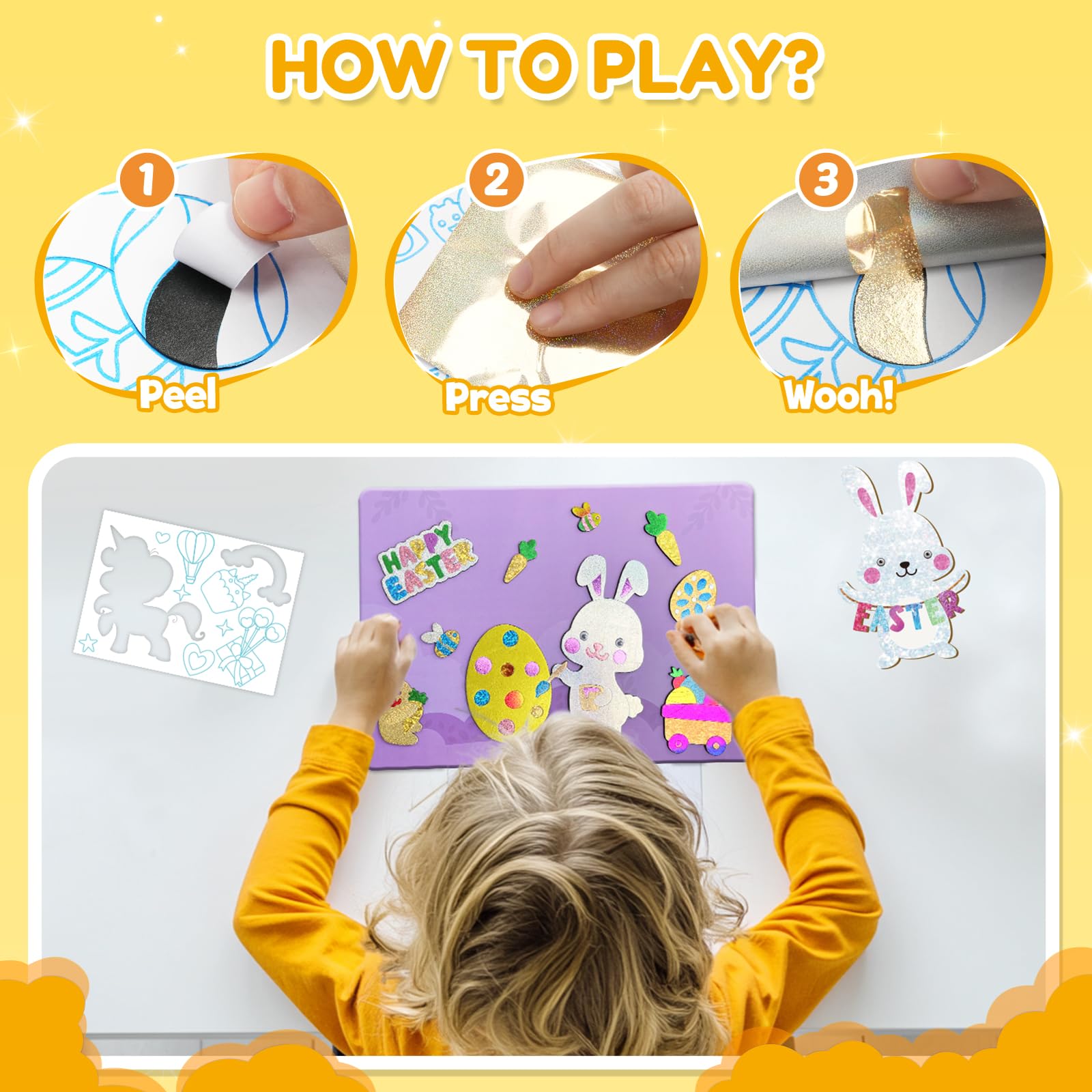 Foto 4 pulgar | Kit De Manualidades Zmlm Con Lámina De Pascua Para Niños De 4 A 12 Años, Que No Ensucia - Venta Internacional.