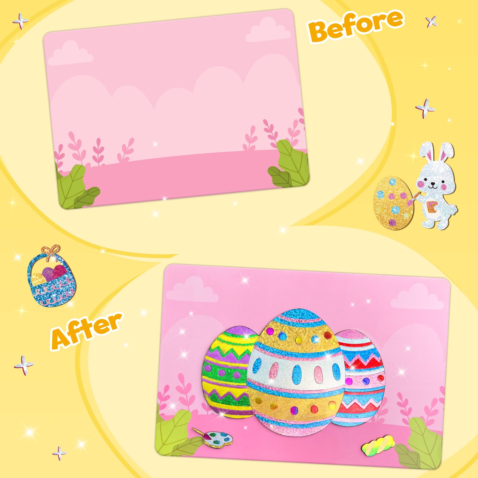Foto 4 | Kit De Manualidades Zmlm Con Lámina De Pascua Para Niños De 4 A 12 Años, Que No Ensucia - Venta Internacional.