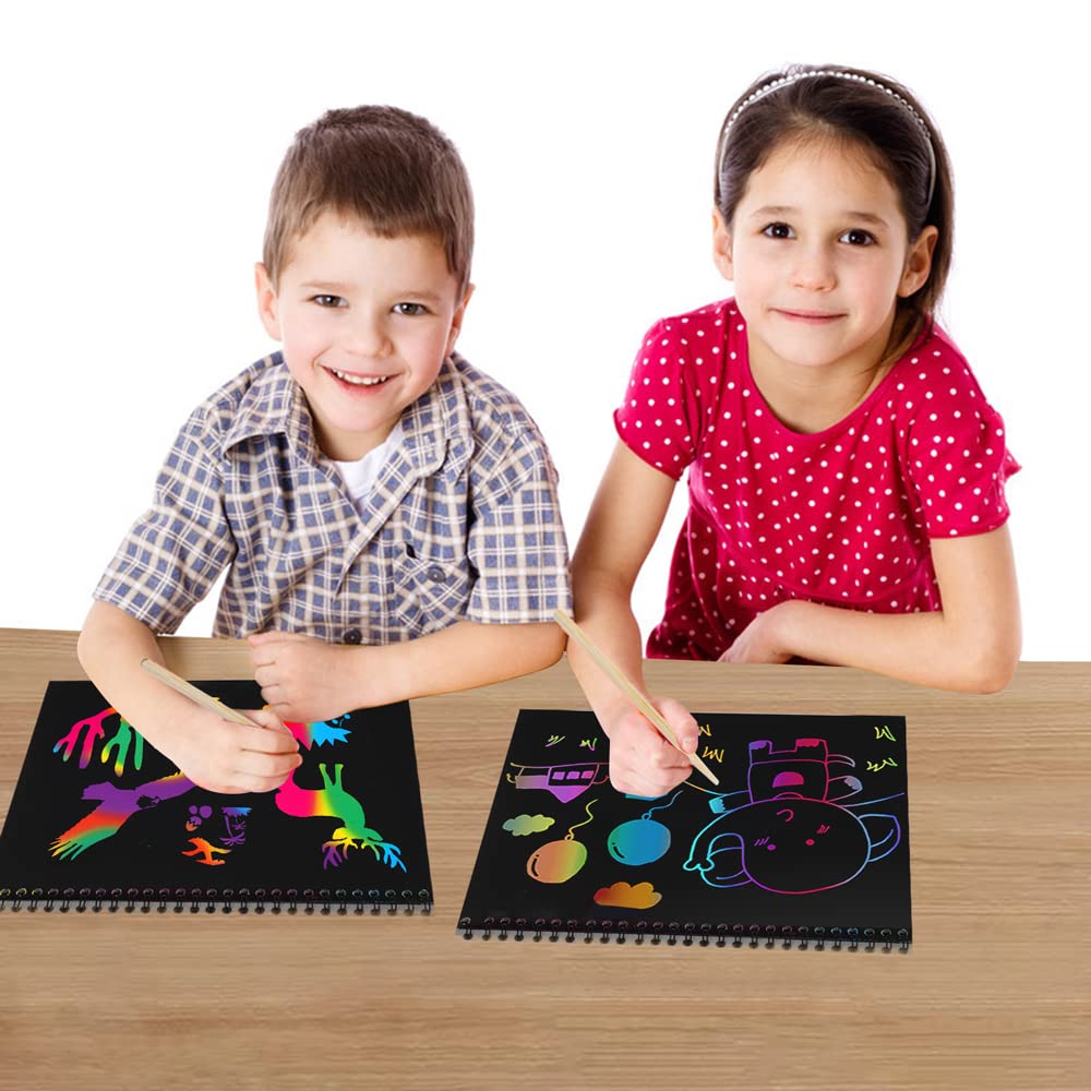 Foto 4 pulgar | Scratch Art Books Mbjrfu Rainbow Scratch Paper Para Niños Mayores De 3 Años - Venta Internacional.