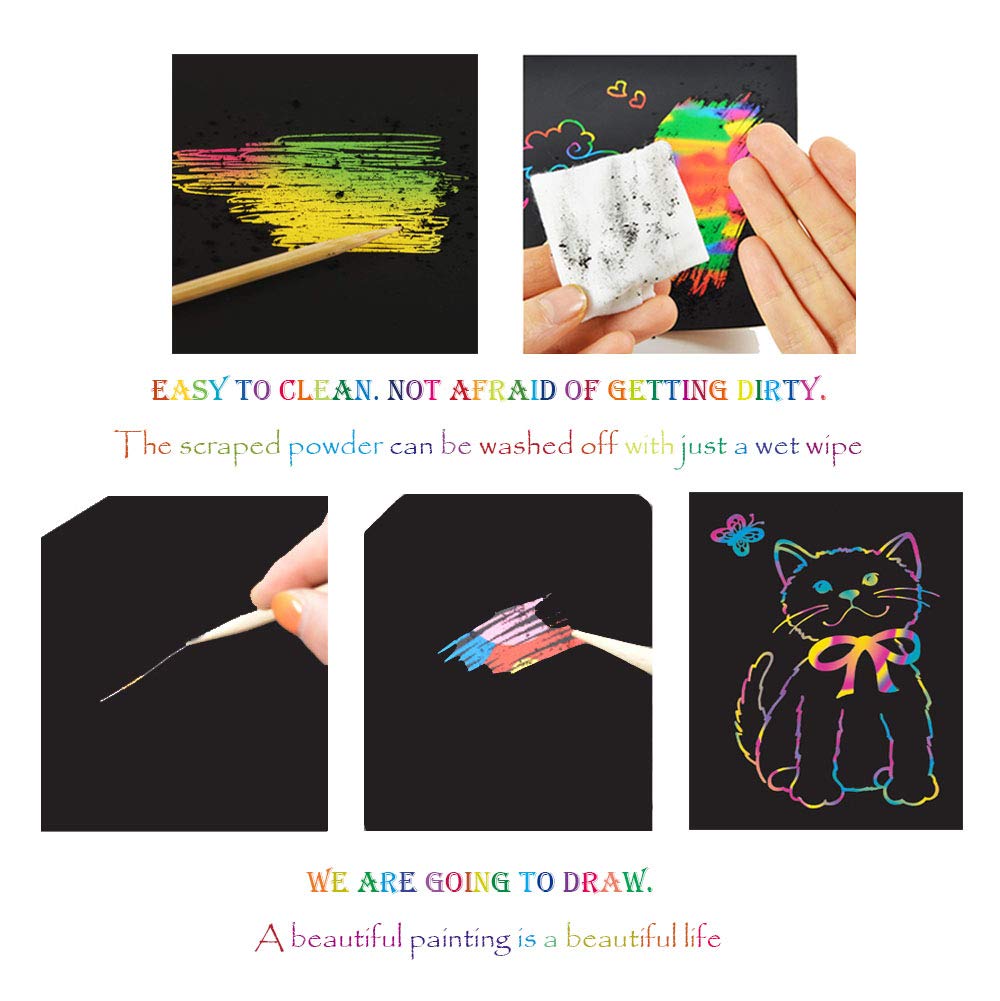 Foto 5 pulgar | Scratch Art Books Mbjrfu Rainbow Scratch Paper Para Niños Mayores De 3 Años - Venta Internacional.