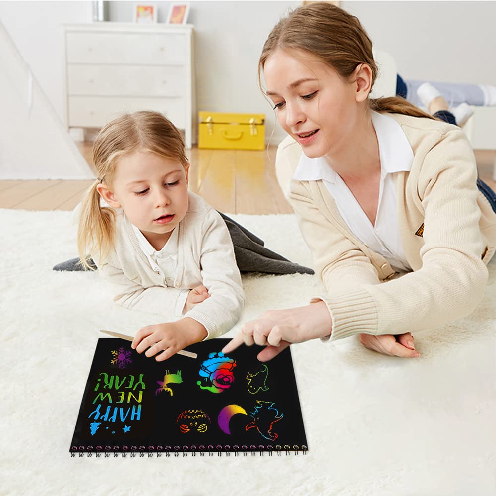 Foto 6 pulgar | Scratch Art Books Mbjrfu Rainbow Scratch Paper Para Niños Mayores De 3 Años - Venta Internacional.