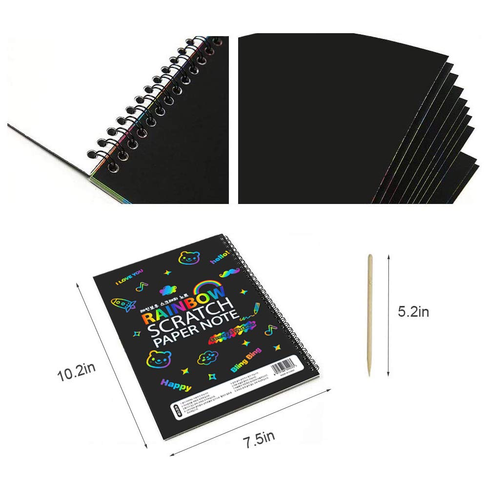 Foto 8 pulgar | Scratch Art Books Mbjrfu Rainbow Scratch Paper Para Niños Mayores De 3 Años - Venta Internacional.