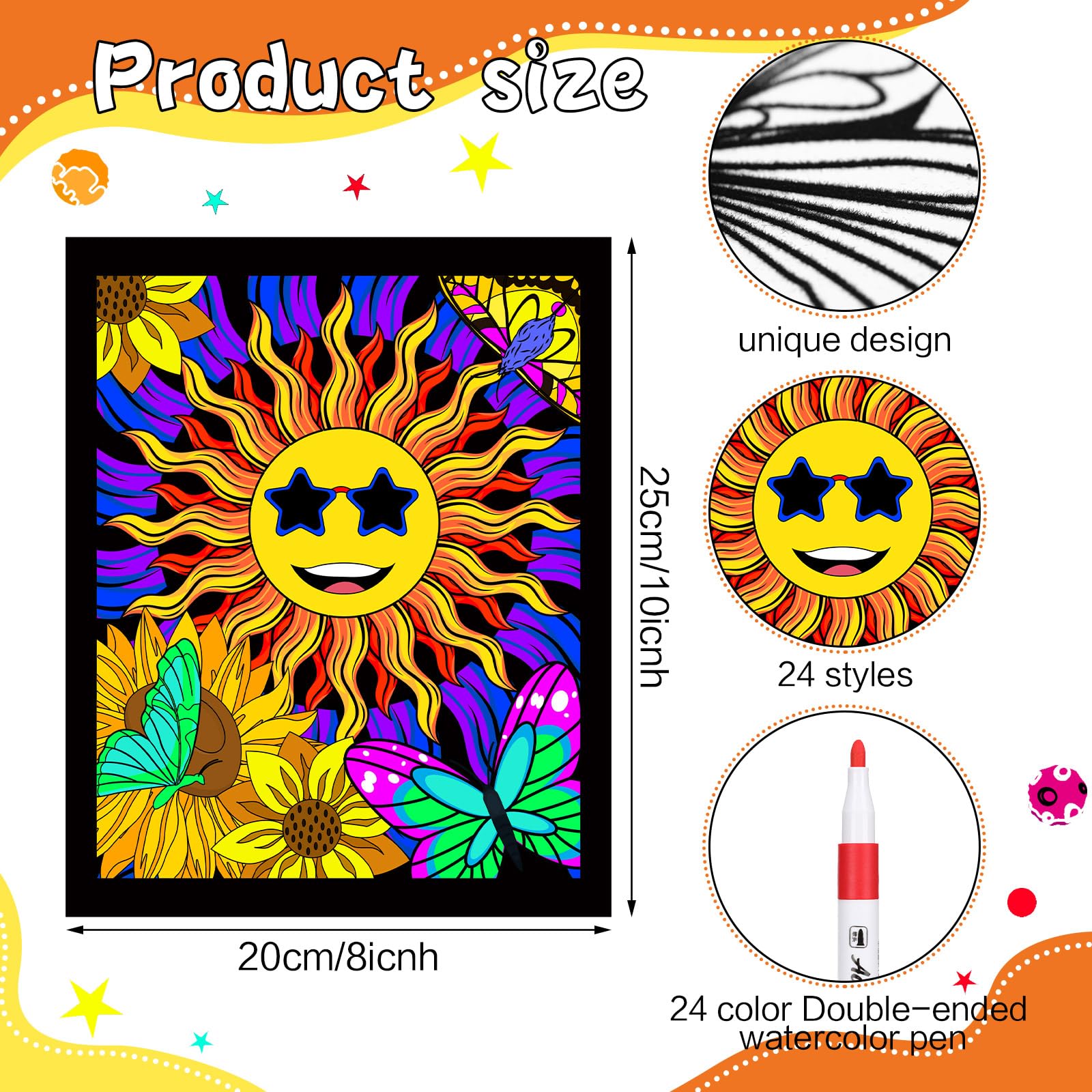 Foto 4 pulgar | Pósteres Para Colorear Zhanmai Animal Velvet Con Bolígrafos De Acuarela X48 - Venta Internacional.