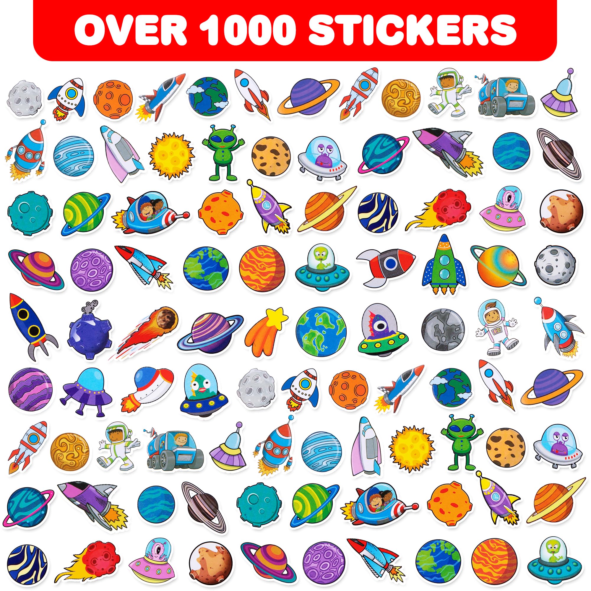 Foto 4 pulgar | Pegatinas Artcreativity Space Para Niños, Más De 1000 Pegatinas - Venta Internacional.