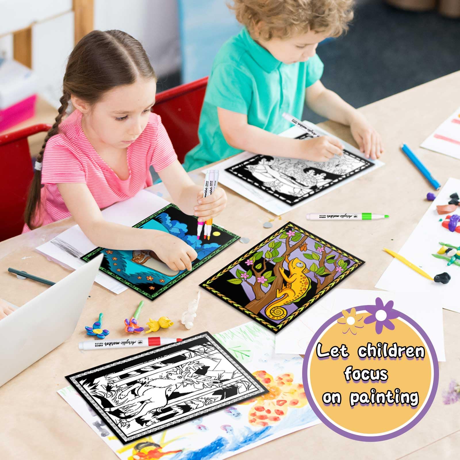 Foto 4 | Pósteres Para Colorear Y Bolígrafos De Acuarela De Los Parques Nacionales De Zhanmai - Venta Internacional.