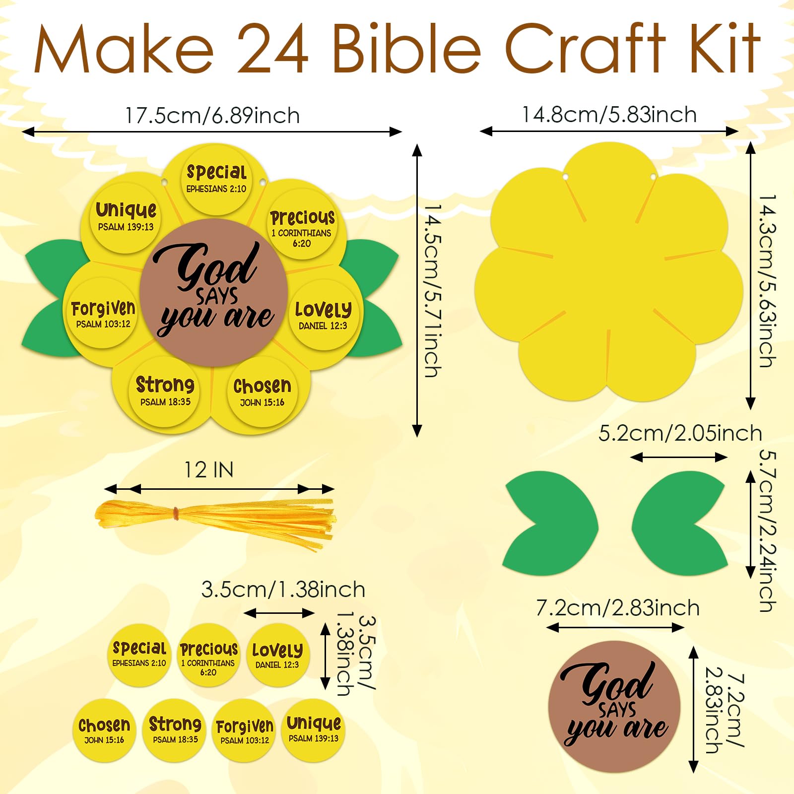 Foto 3 pulgar | Kit De Manualidades Syhood God Says You Are Sunflower, 24 Juegos - Venta Internacional.