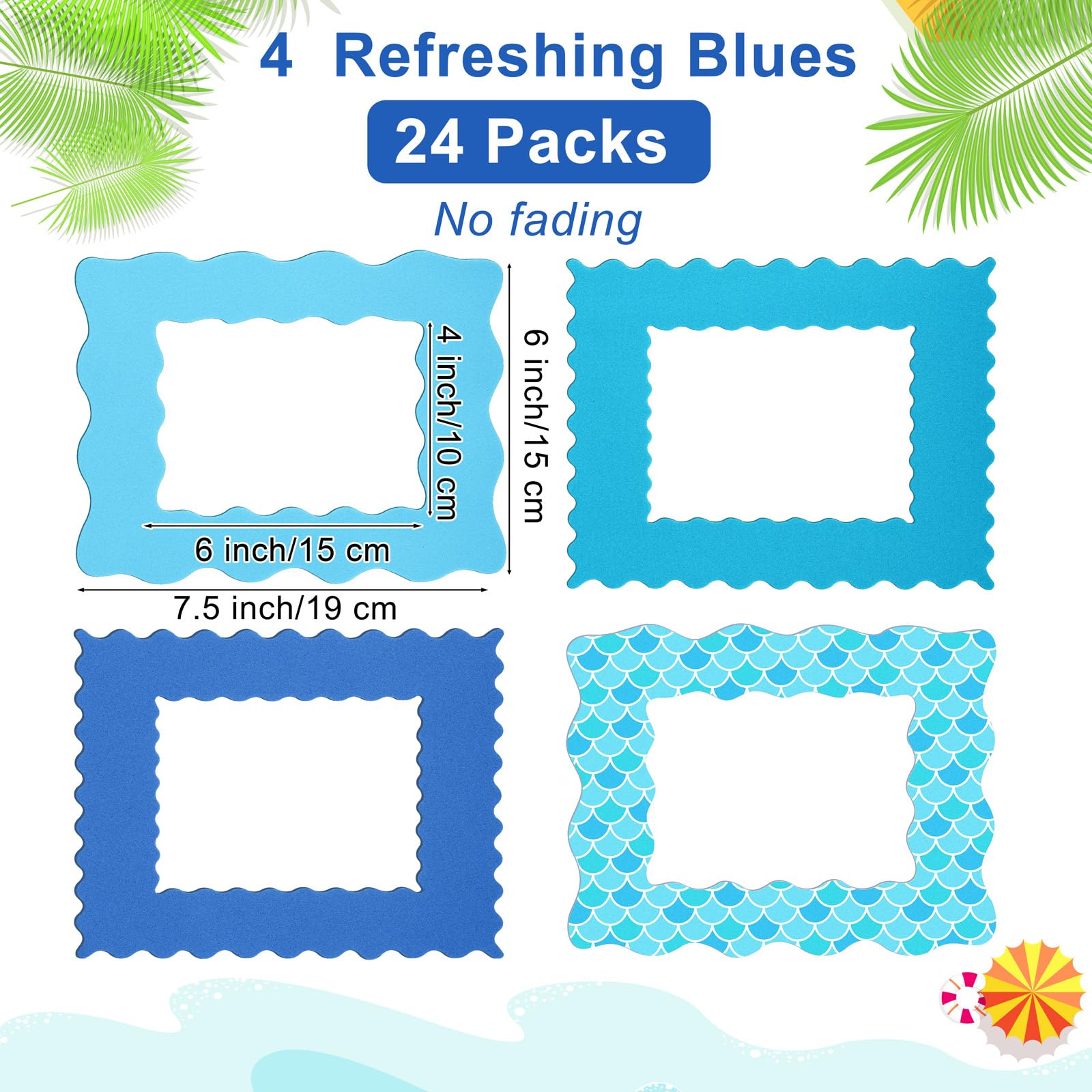 Foto 3 pulgar | Kit De Marcos De Fotos De Espuma Con Diseño De Sirena De Verano De Fovths, 24 Unidades, Con Pegatina - Venta Interna