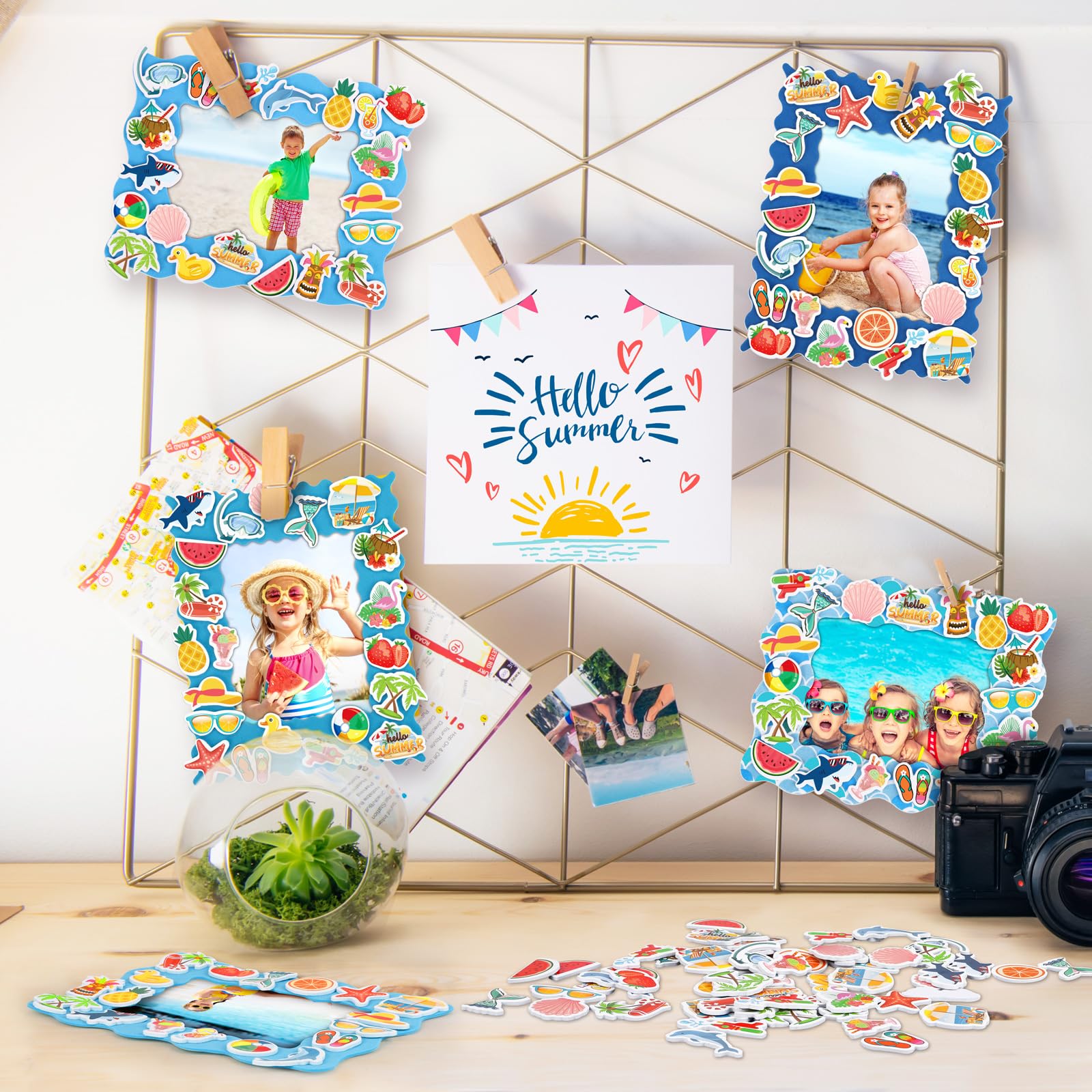 Foto 7 pulgar | Kit De Marcos De Fotos De Espuma Con Diseño De Sirena De Verano De Fovths, 24 Unidades, Con Pegatina - Venta Interna