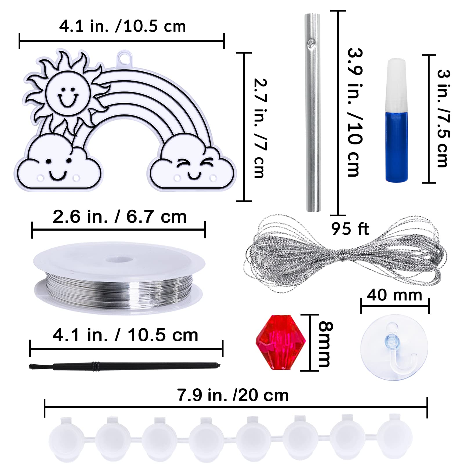 Foto 7 pulgar | Kit De Manualidades Rainbow Suncatcher Winlyn Con Pintura Para Niños, 24 Juegos - Venta Internacional.