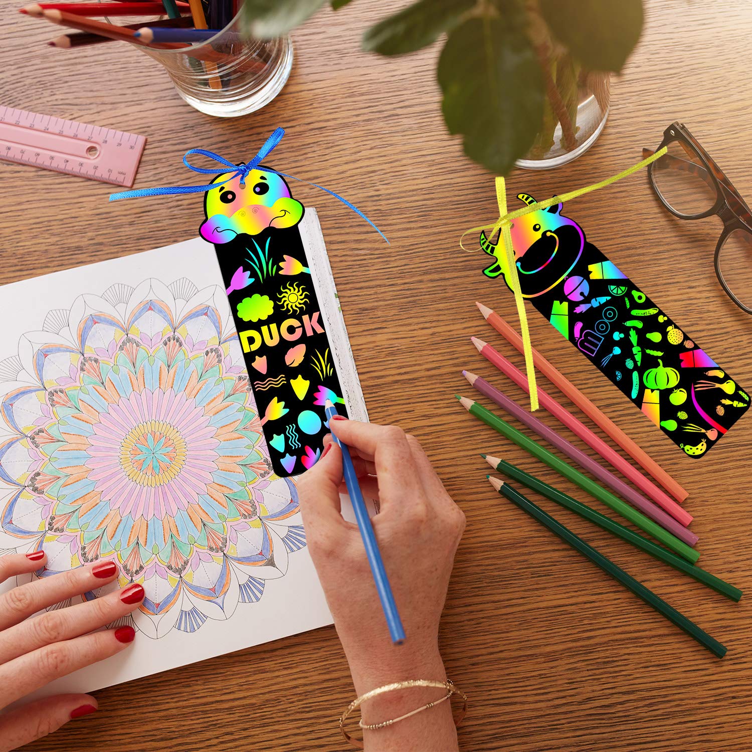 Foto 4 pulgar | Marcadores Scratch Art Blulu, 100 Unidades, 20 Estilos, Para Niños - Venta Internacional.