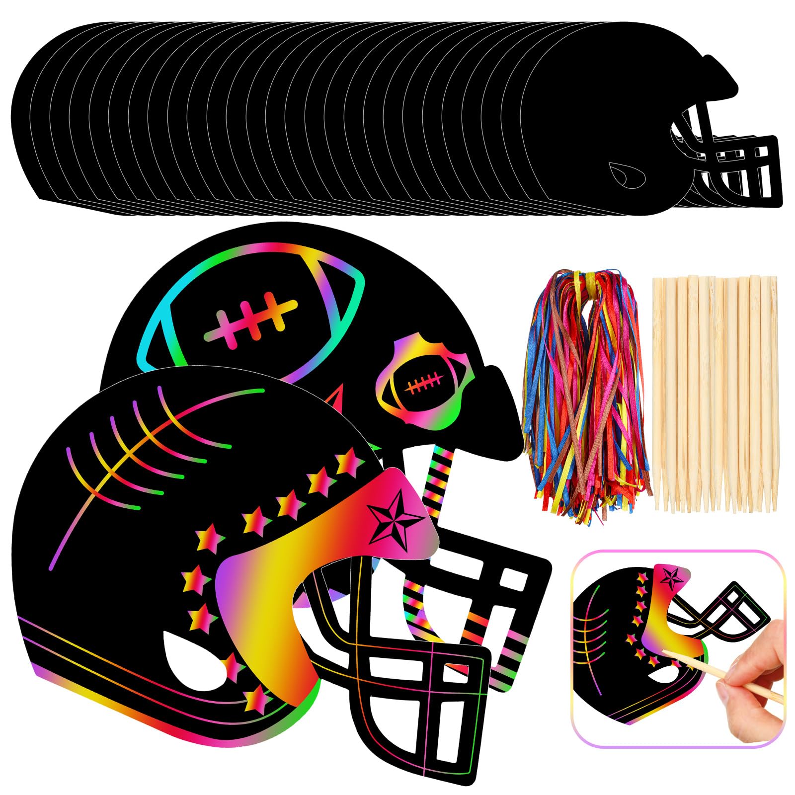 Foto 1 | Papel De Rascar Craft Kit Syhood Football, 64 Unidades, Con Lápiz Capacitivo - Venta Internacional.