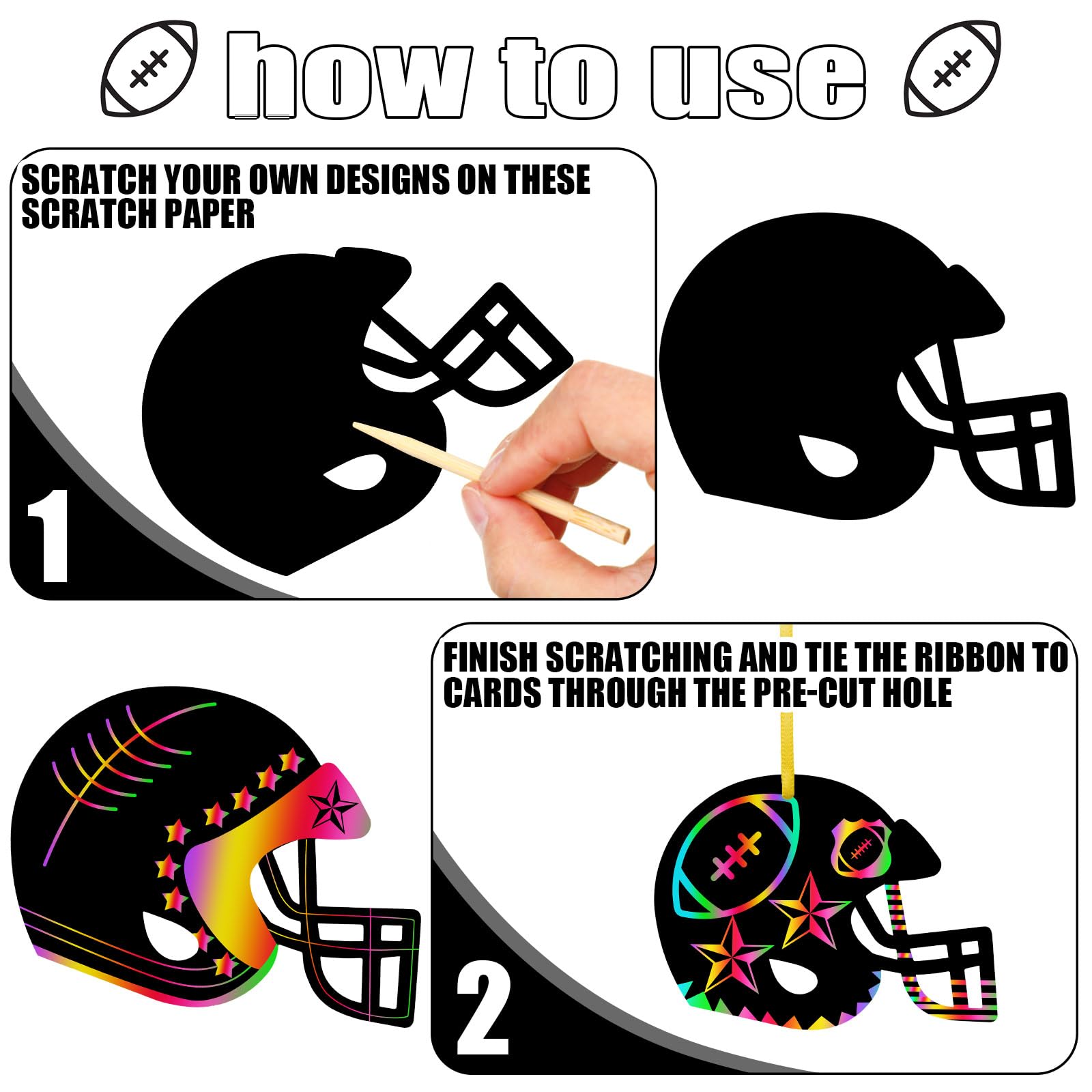 Foto 4 pulgar | Papel De Rascar Craft Kit Syhood Football, 64 Unidades, Con Lápiz Capacitivo - Venta Internacional.