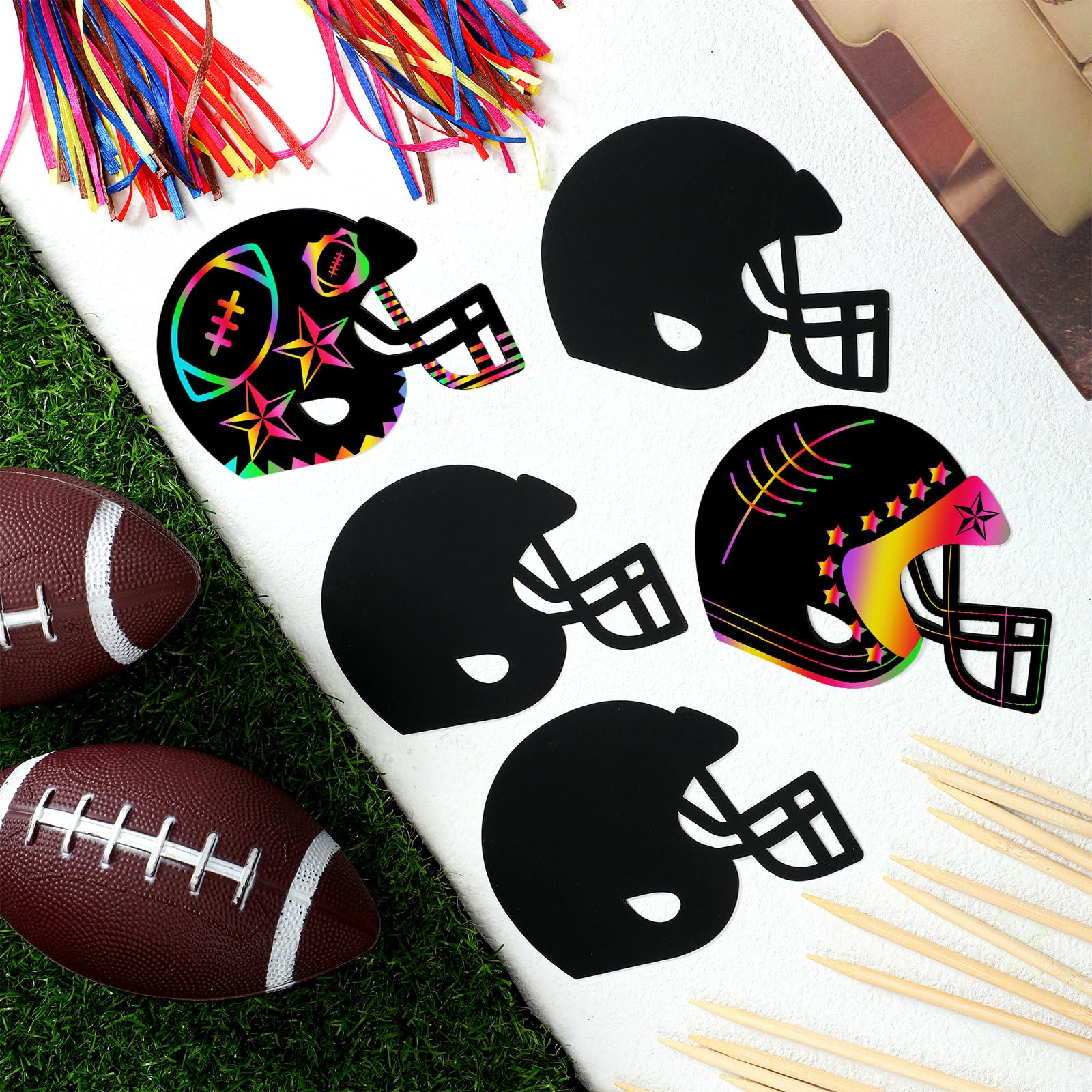 Foto 4 | Papel De Rascar Craft Kit Syhood Football, 64 Unidades, Con Lápiz Capacitivo - Venta Internacional.