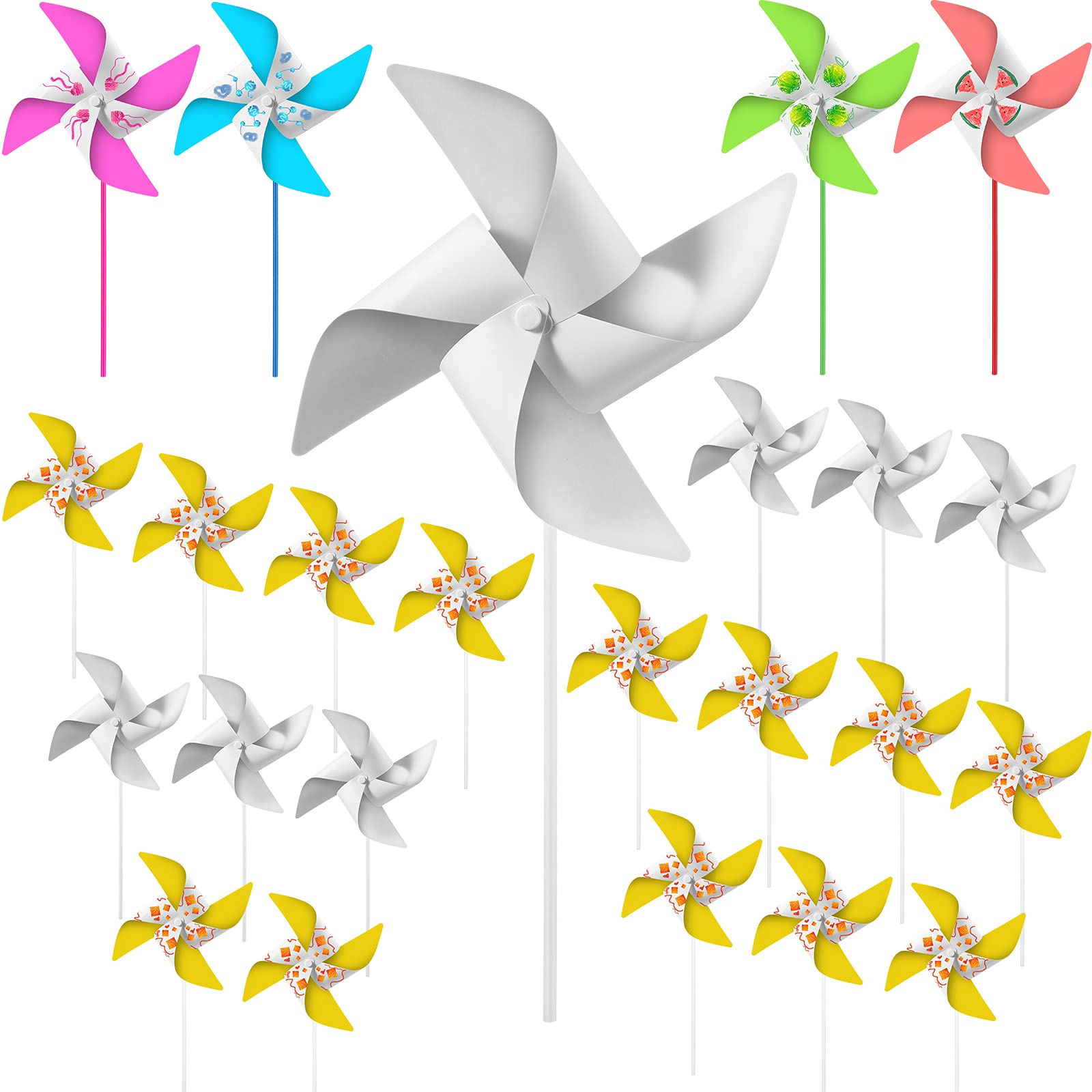Foto 2 pulgar | Molinillos De Papel Chalyna Para Niños Con Palitos De Plástico, 24 Unidades - Venta Internacional.