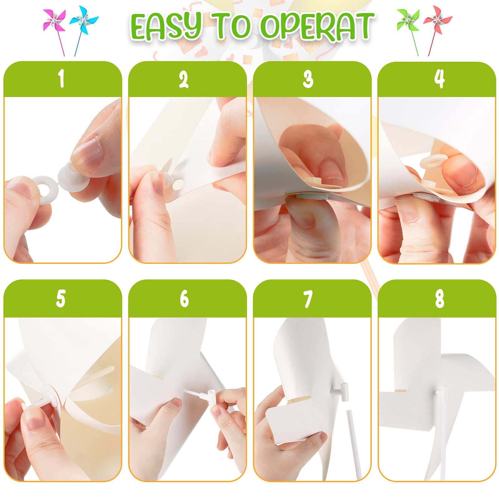 Foto 3 pulgar | Molinillos De Papel Chalyna Para Niños Con Palitos De Plástico, 24 Unidades - Venta Internacional.