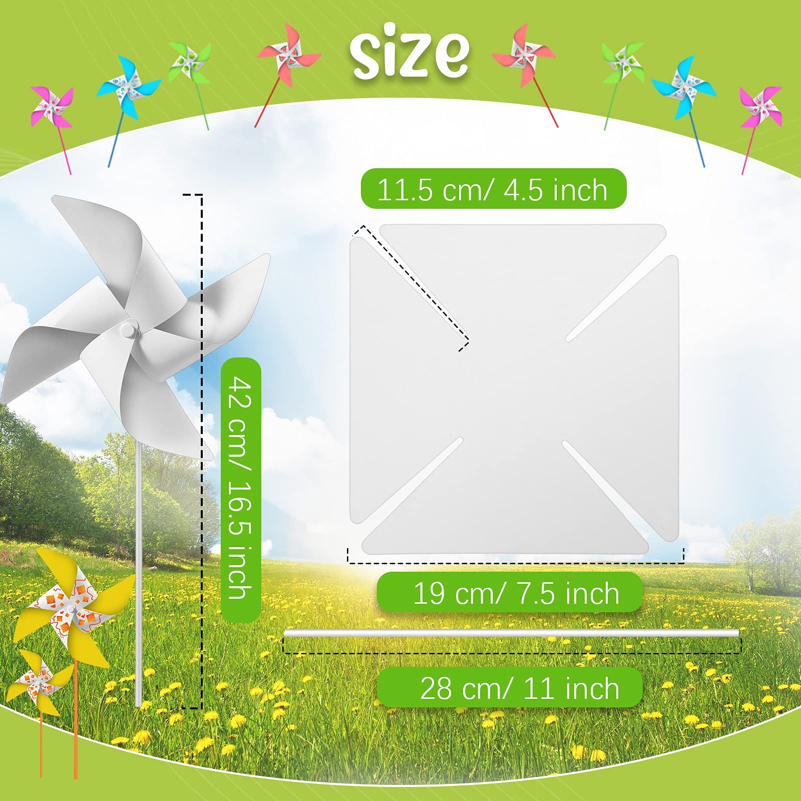 Foto 4 | Molinillos De Papel Chalyna Para Niños Con Palitos De Plástico, 24 Unidades - Venta Internacional.