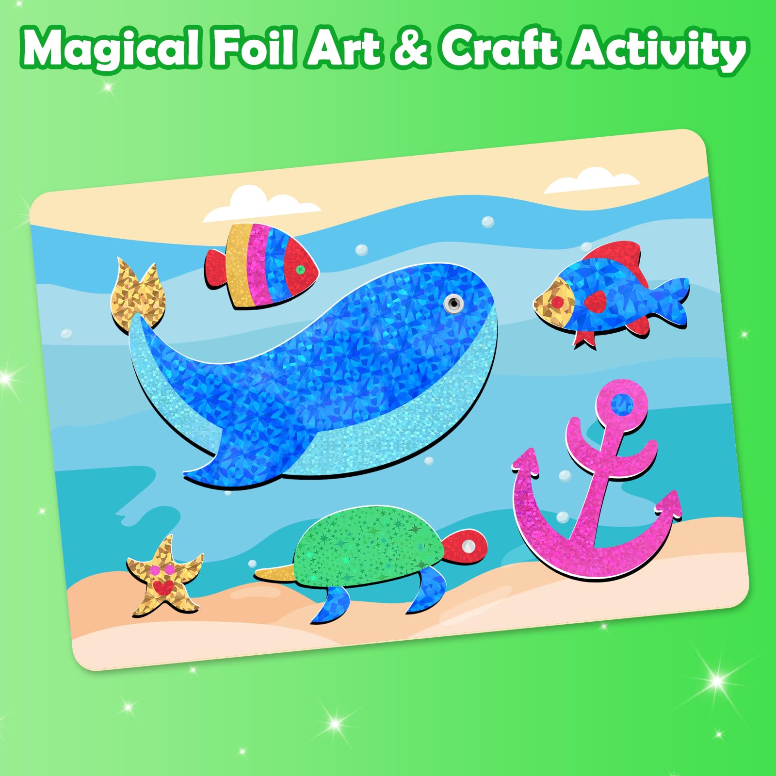 Foto 3 pulgar | Kit De Arte De Aluminio Zmlm Para Niños Con 100 Pegatinas De Espuma Y 100 Láminas - Venta Internacional.