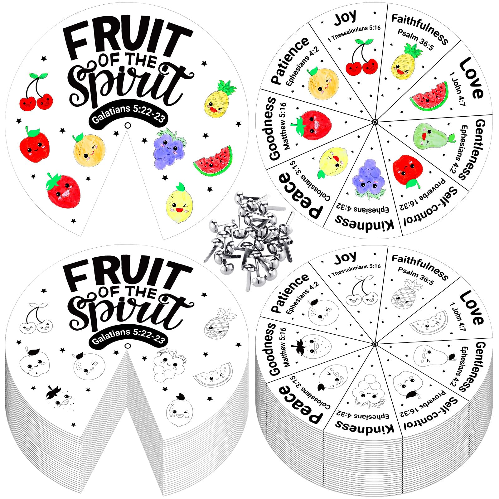 Foto 1 | Juego De Ruedas Para Colorear Spiareal Fruit Of The Spirit Para Niños - Venta Internacional.