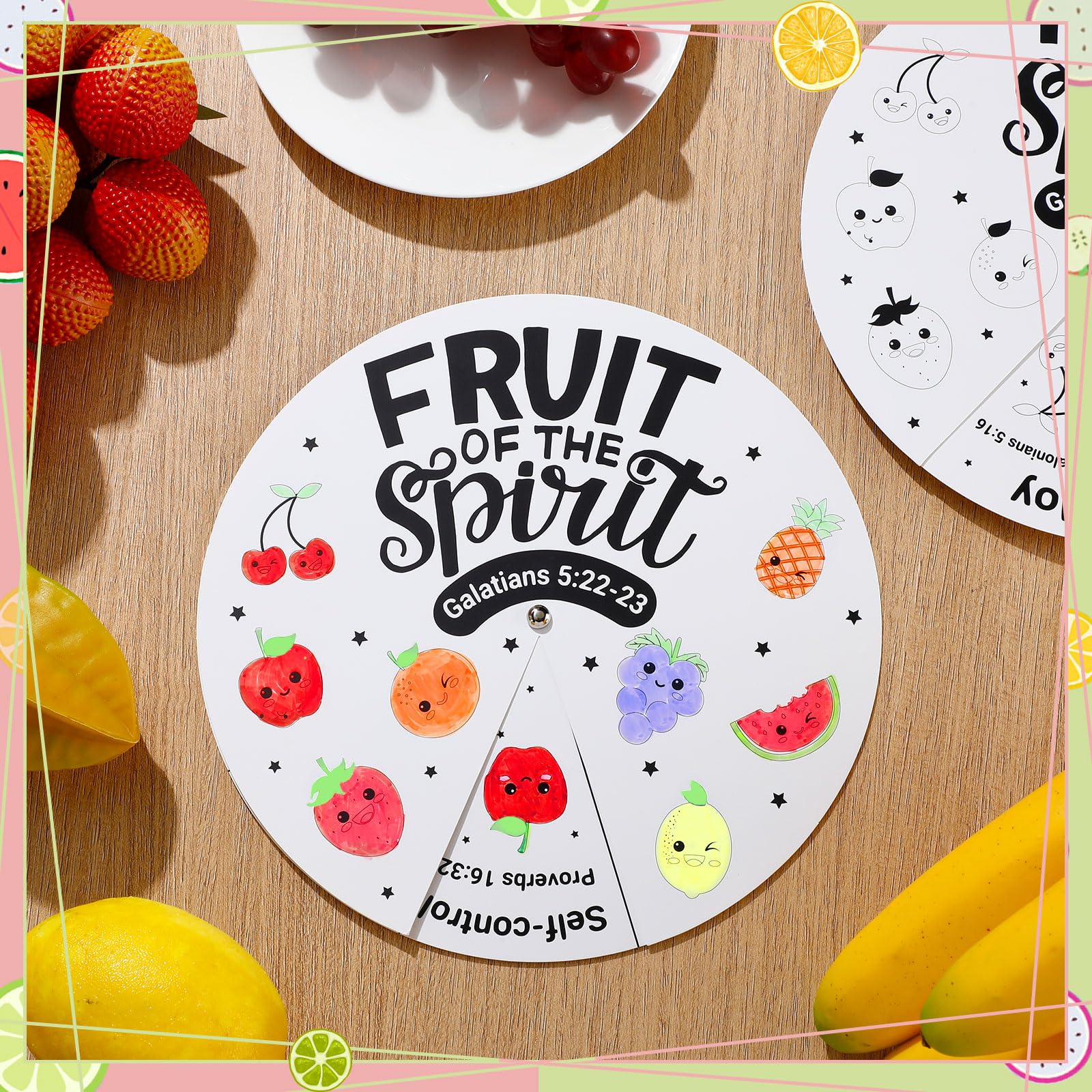 Foto 5 pulgar | Juego De Ruedas Para Colorear Spiareal Fruit Of The Spirit Para Niños - Venta Internacional.