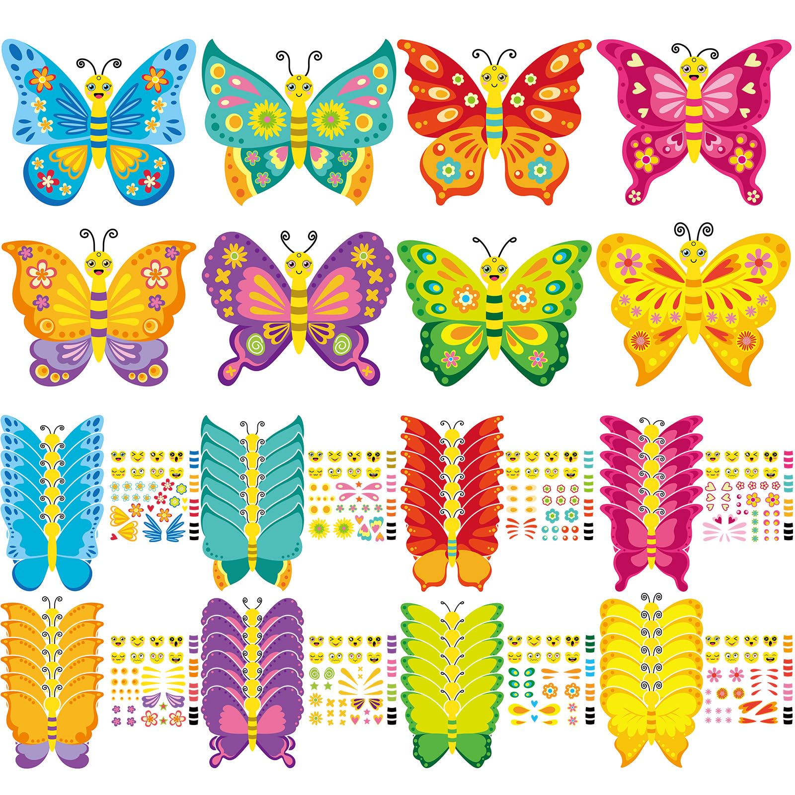 Foto 2 pulgar | Pegatinas Craft Kit Tatuo Summer Butterfly Para Niños, 48 Unidades - Venta Internacional.
