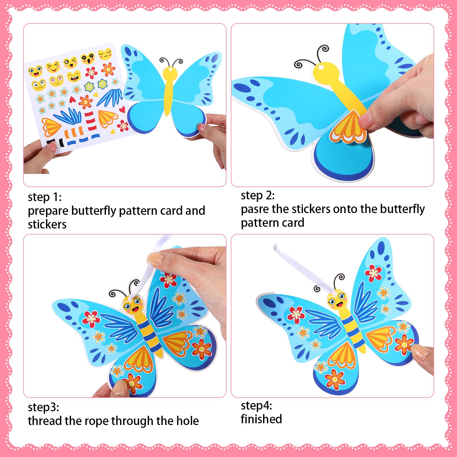 Foto 4 pulgar | Pegatinas Craft Kit Tatuo Summer Butterfly Para Niños, 48 Unidades - Venta Internacional.