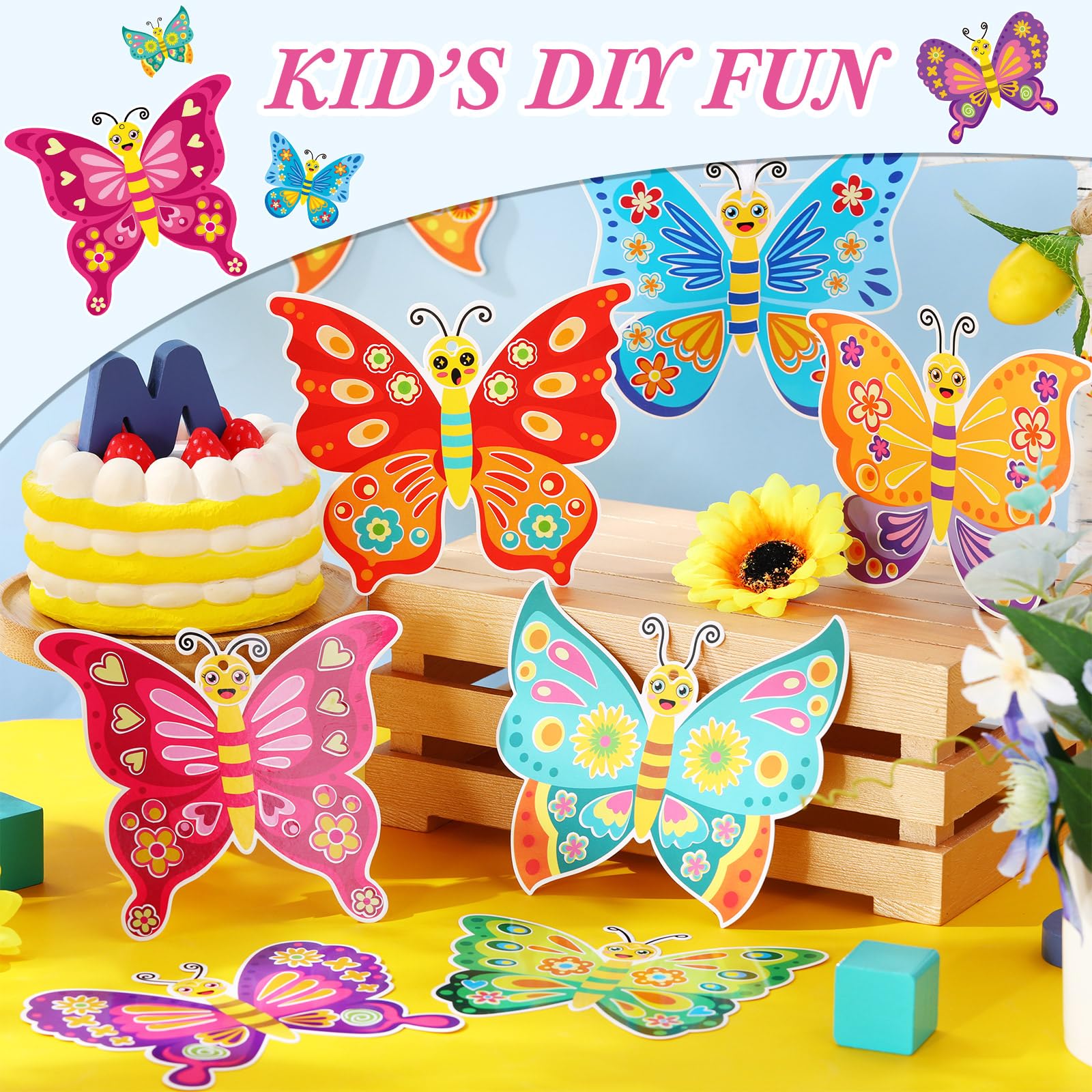 Foto 5 pulgar | Pegatinas Craft Kit Tatuo Summer Butterfly Para Niños, 48 Unidades - Venta Internacional.