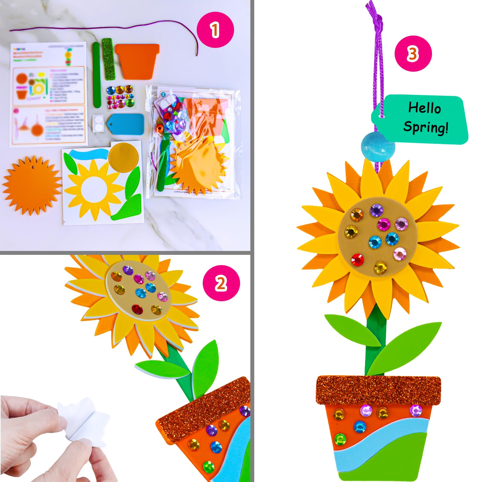 Foto 2 | Kit De Manualidades Winlyn Spring En Maceta Con Pegatinas Para Niños A Partir De 3 Años - Venta Internacional.