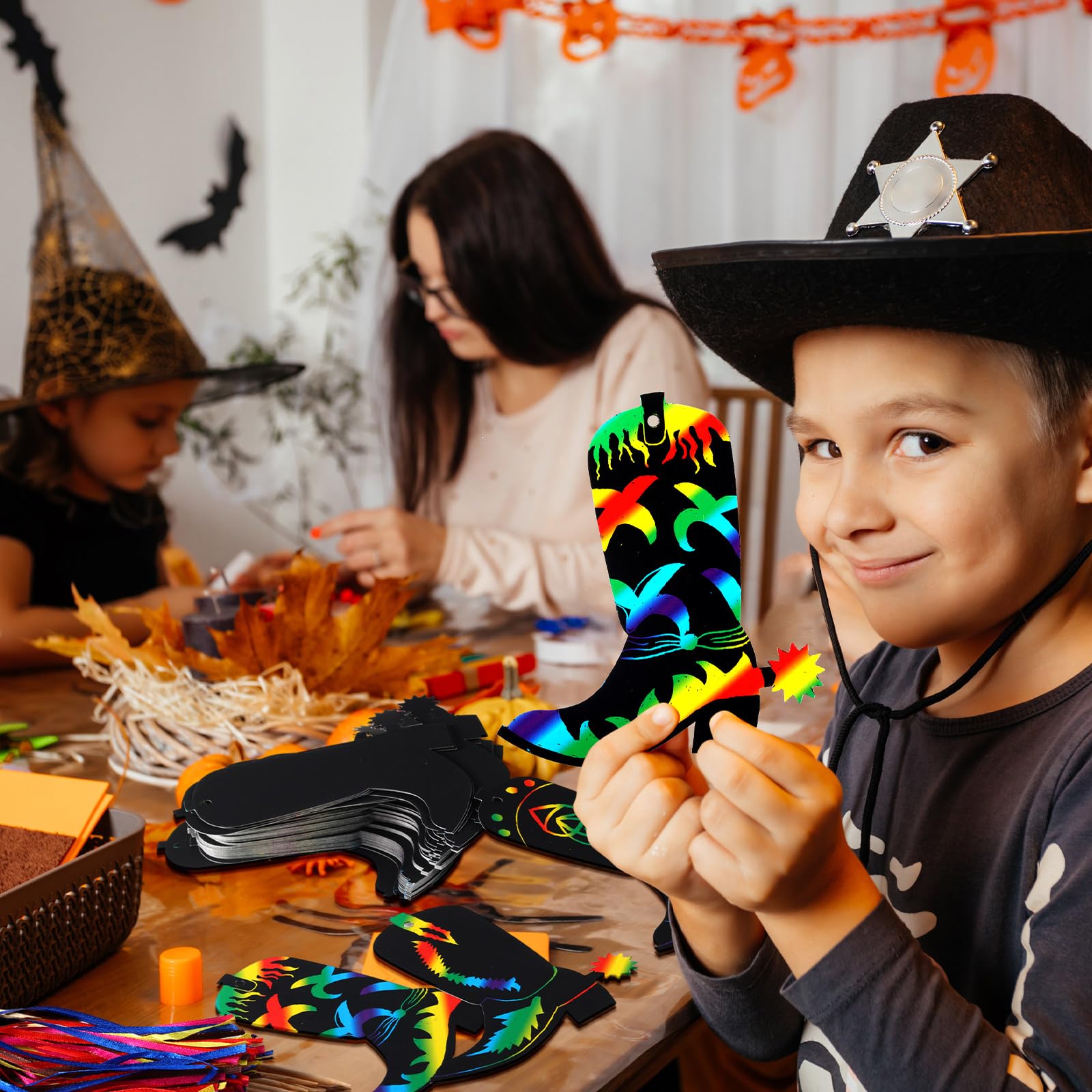 Foto 5 pulgar | Juego De Tarjetas Rasca Y Gana Hungdao Western Cowboy Boot Para Niños, 80 Unidades - Venta Internacional.