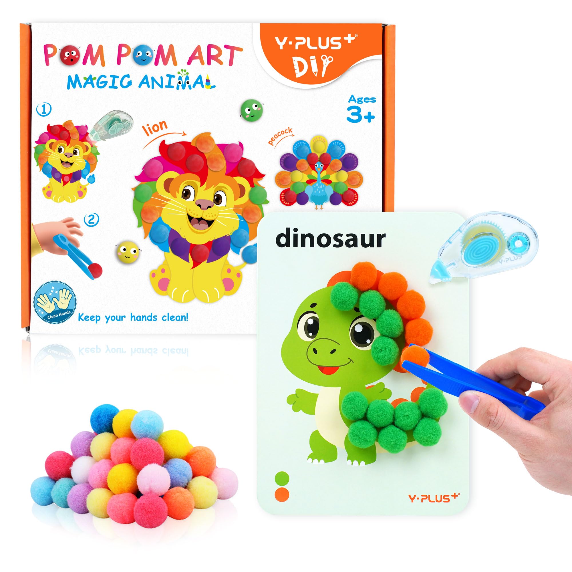 Foto 2 pulgar | Kit Art Craft De Pompones Yplus Para Niños De Más De 3 Años Con 100 Pompones - Venta Internacional.
