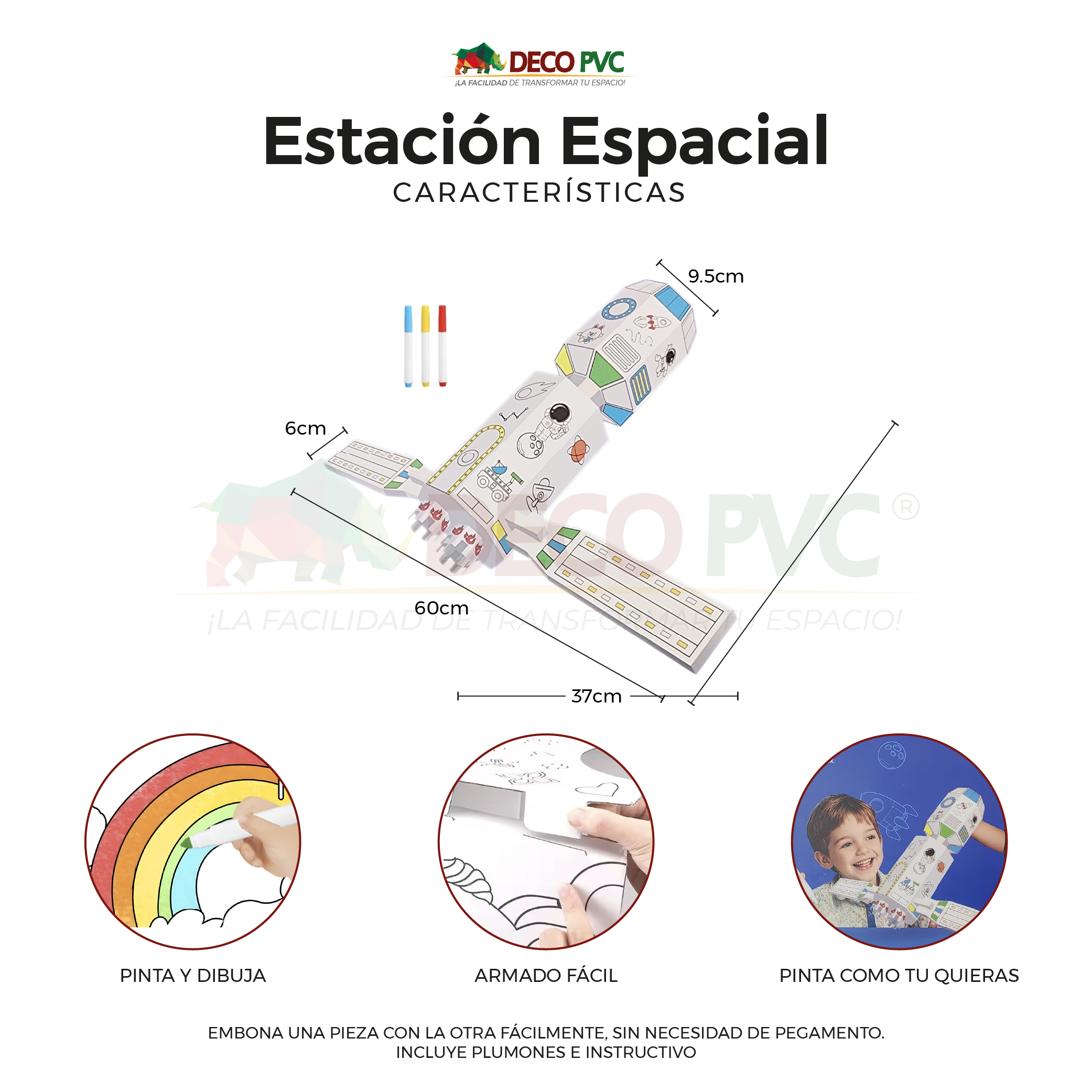 Foto 4 pulgar | Mundo Mágico Figura Nave Espacial Armable De Cartón Para Pintar