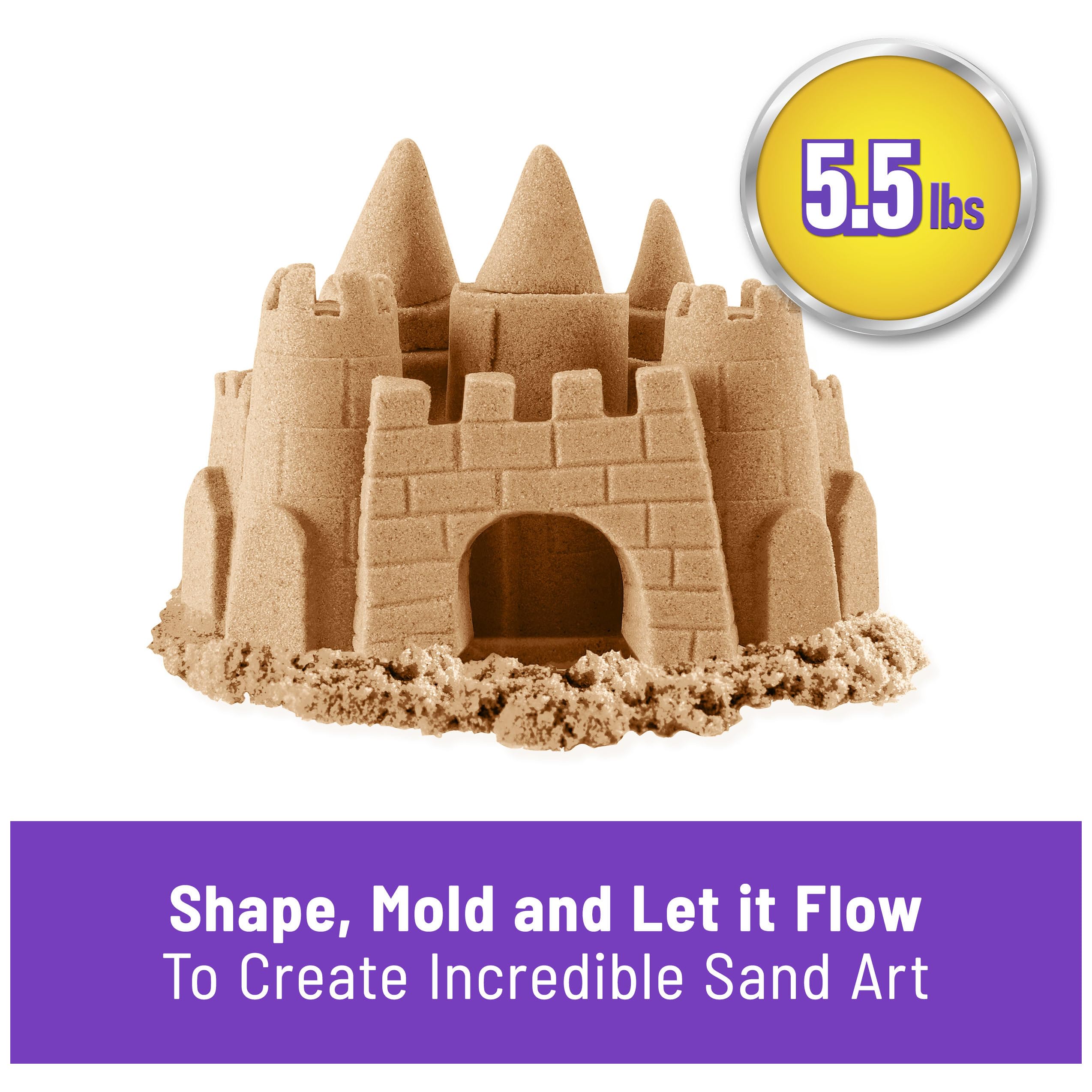 Foto 3 pulgar | Sensory Toys Kinetic Sand, Totalmente Natural, Marrón, 2,5 Kg (5,5 Libras) - Venta Internacional.