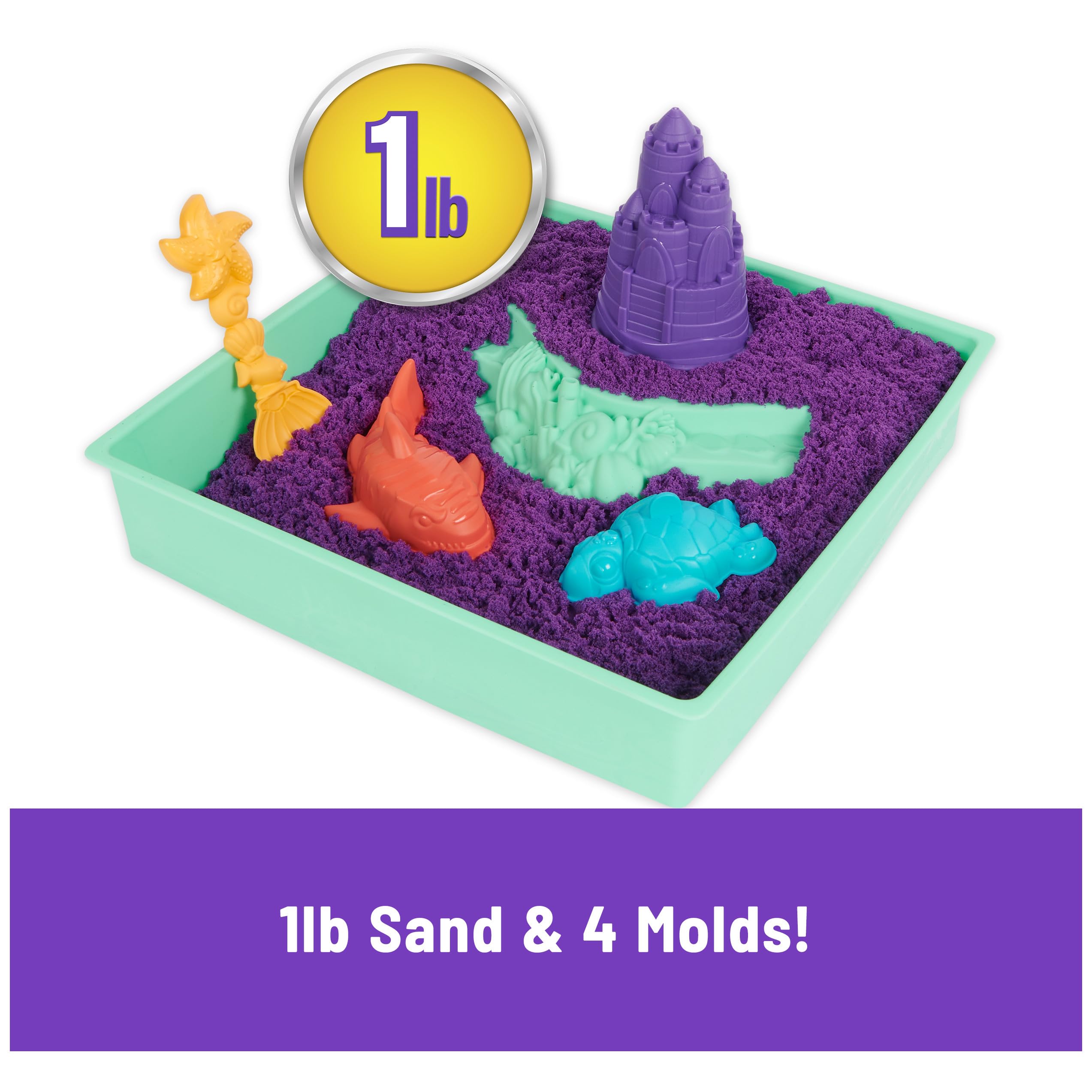 Foto 3 pulgar | Set De Arena Kinetic Sand, 500 G, Morado, Con Almacenamiento, 4 Moldes, 3 O Más - Venta Internacional.