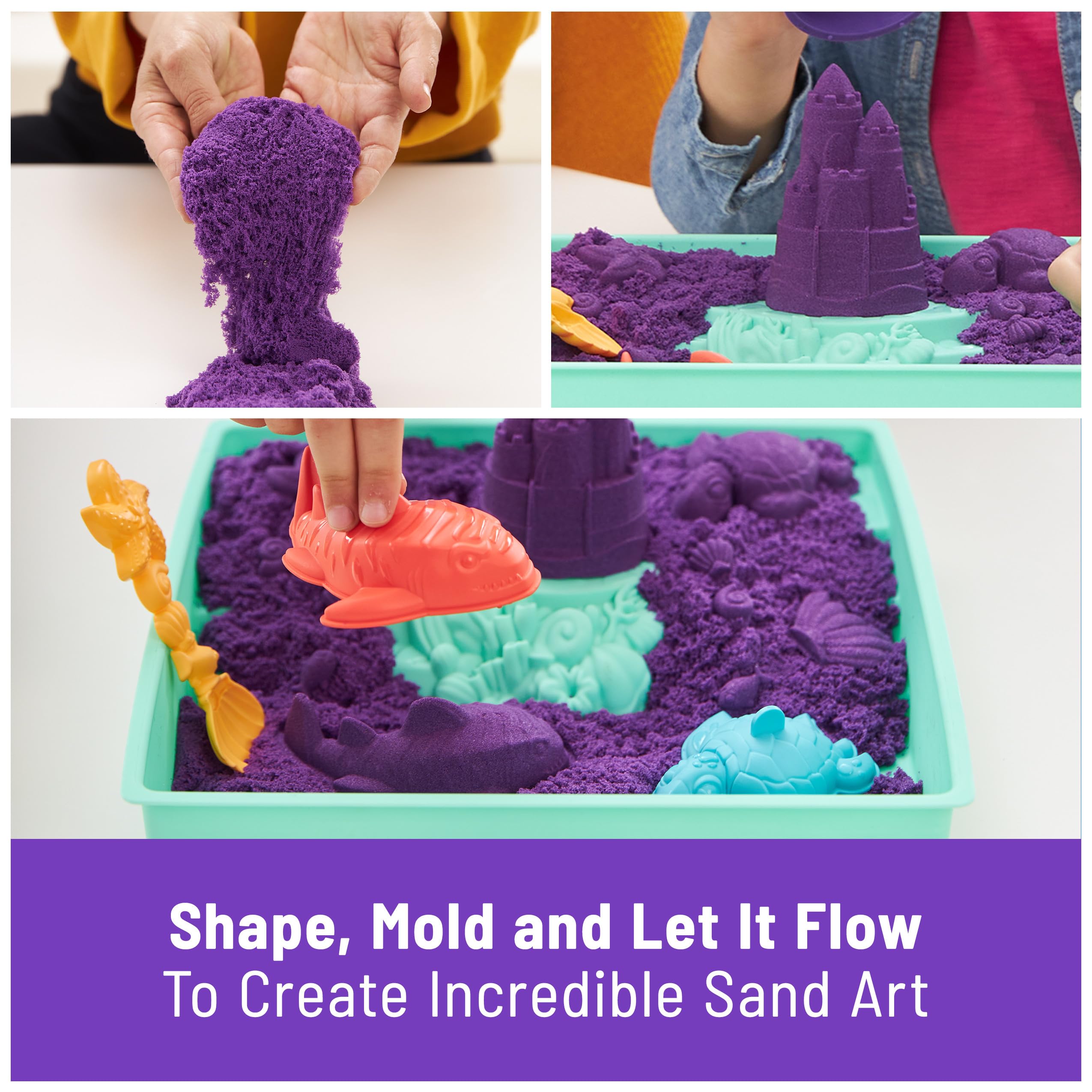 Foto 4 pulgar | Set De Arena Kinetic Sand, 500 G, Morado, Con Almacenamiento, 4 Moldes, 3 O Más - Venta Internacional.