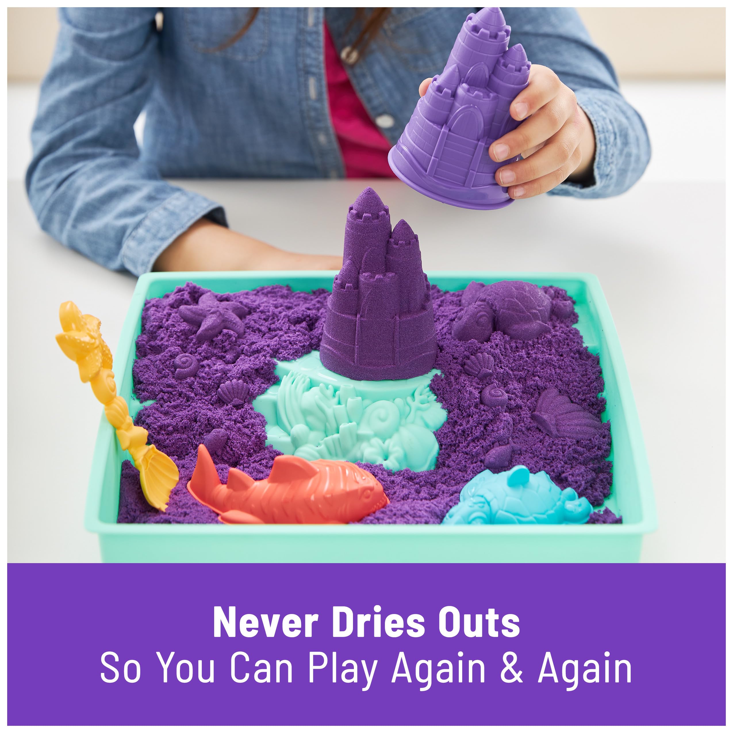 Foto 7 pulgar | Set De Arena Kinetic Sand, 500 G, Morado, Con Almacenamiento, 4 Moldes, 3 O Más - Venta Internacional.