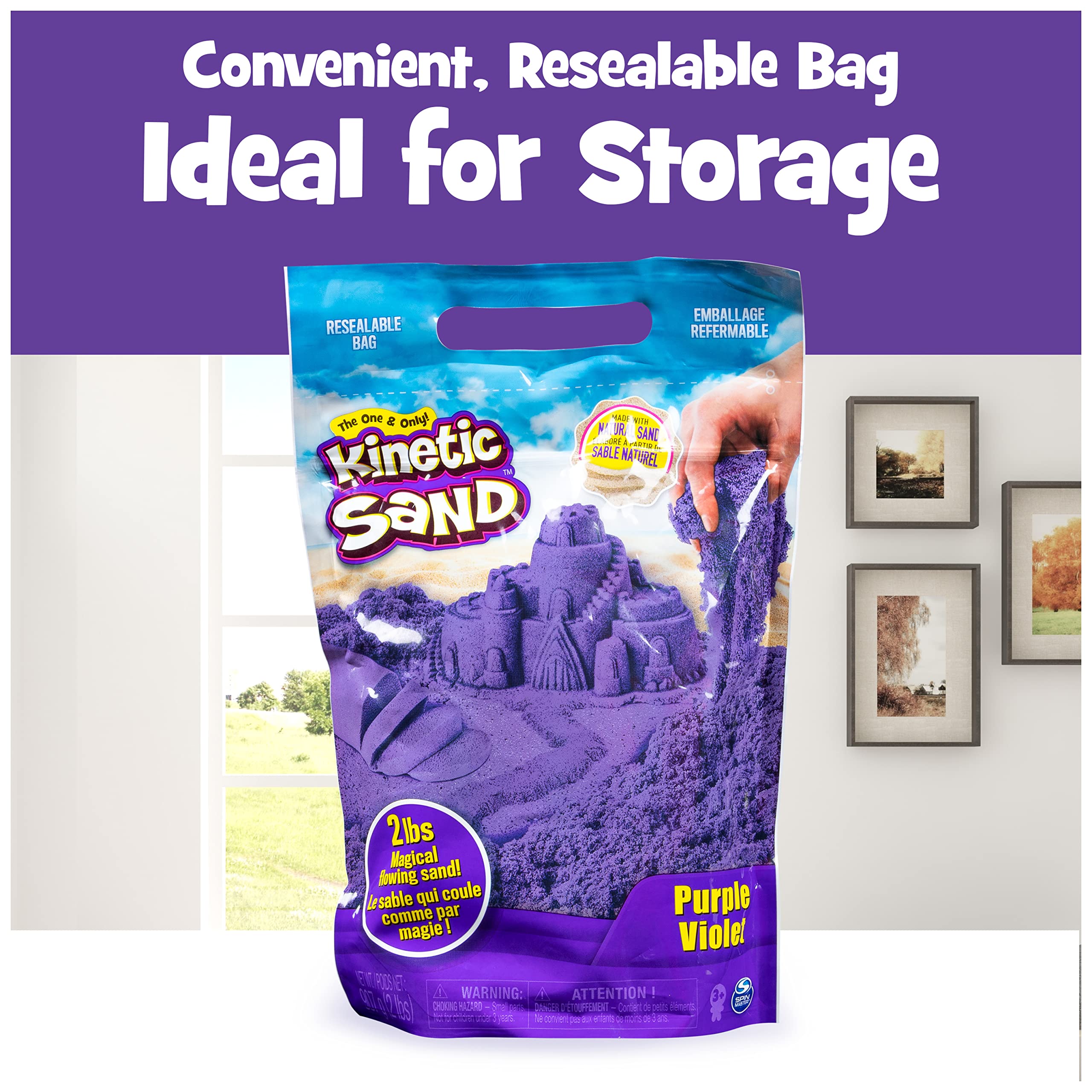 Foto 5 pulgar | Sensory Play Sand Kinetic Sand Púrpura, 1 Kg, Para Niños Mayores De 3 Años - Venta Internacional.