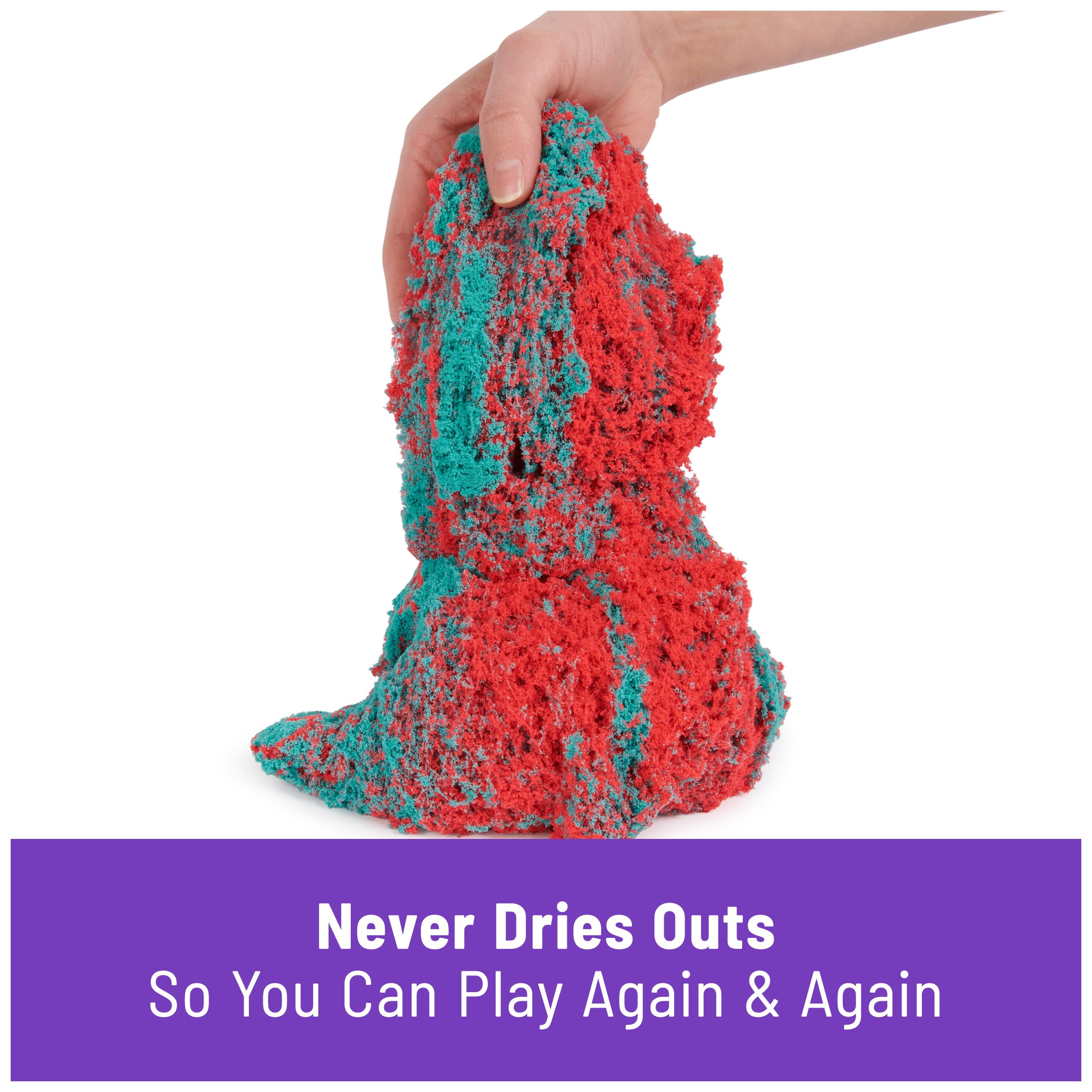Foto 4 pulgar | Play Sand Kinetic Sand Mold N' Flow, 0,7 Kg, Rojo Y Verde Azulado, Más De 3 Años - Venta Internacional.