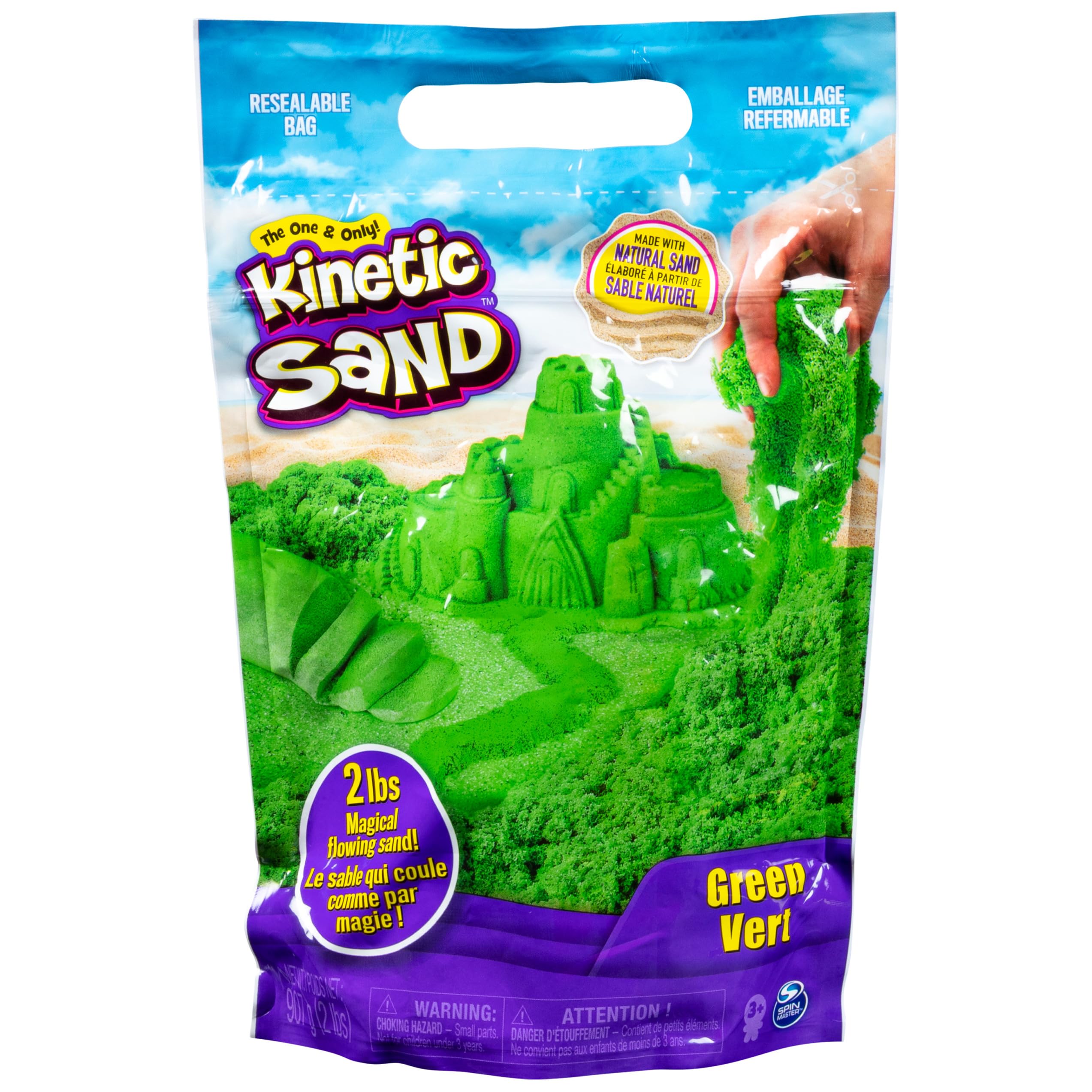 Foto 2 pulgar | Sensory Play Sand Kinetic Sand Green, 1 Kg, Para Niños Mayores De 3 Años - Venta Internacional.