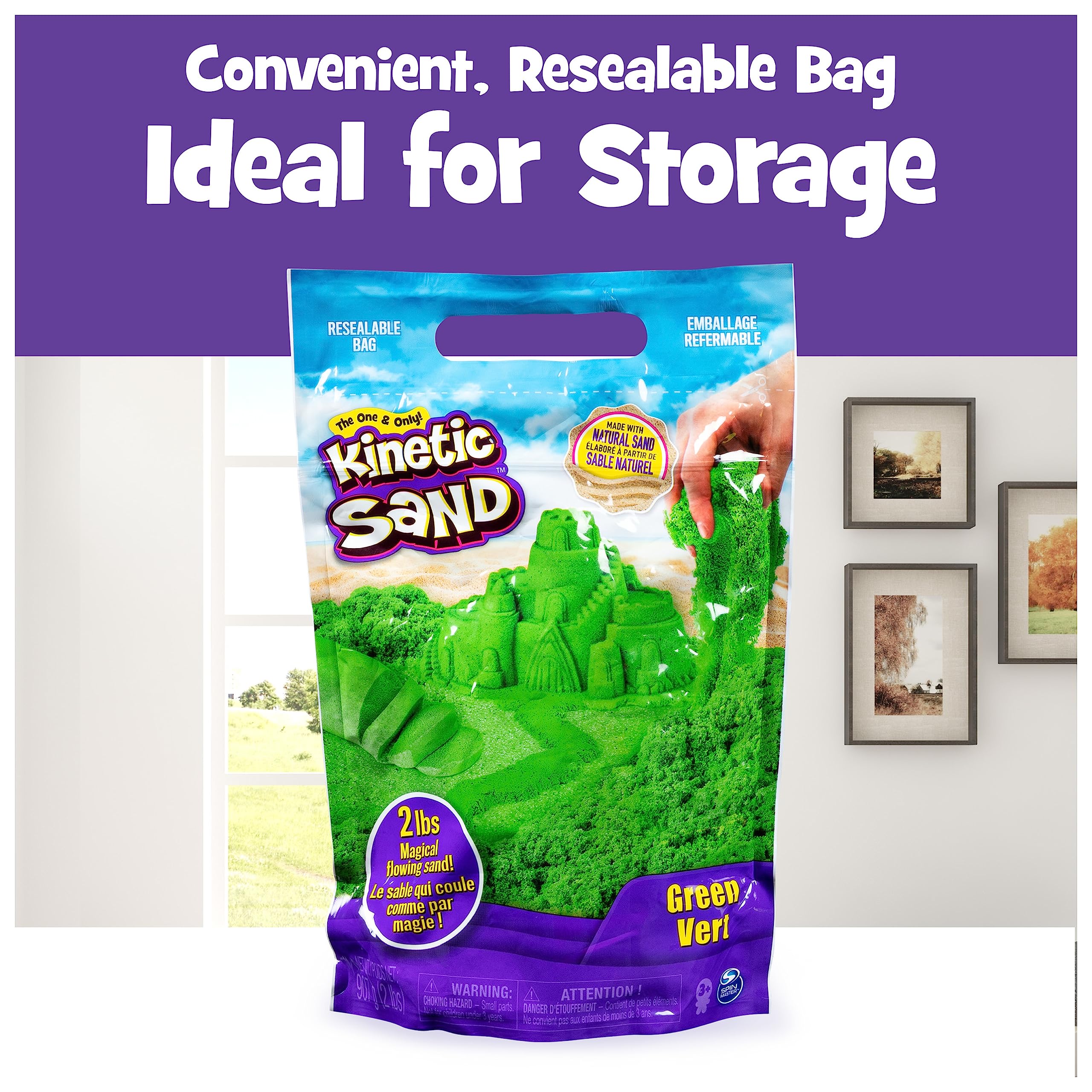 Foto 5 pulgar | Sensory Play Sand Kinetic Sand Green, 1 Kg, Para Niños Mayores De 3 Años - Venta Internacional.