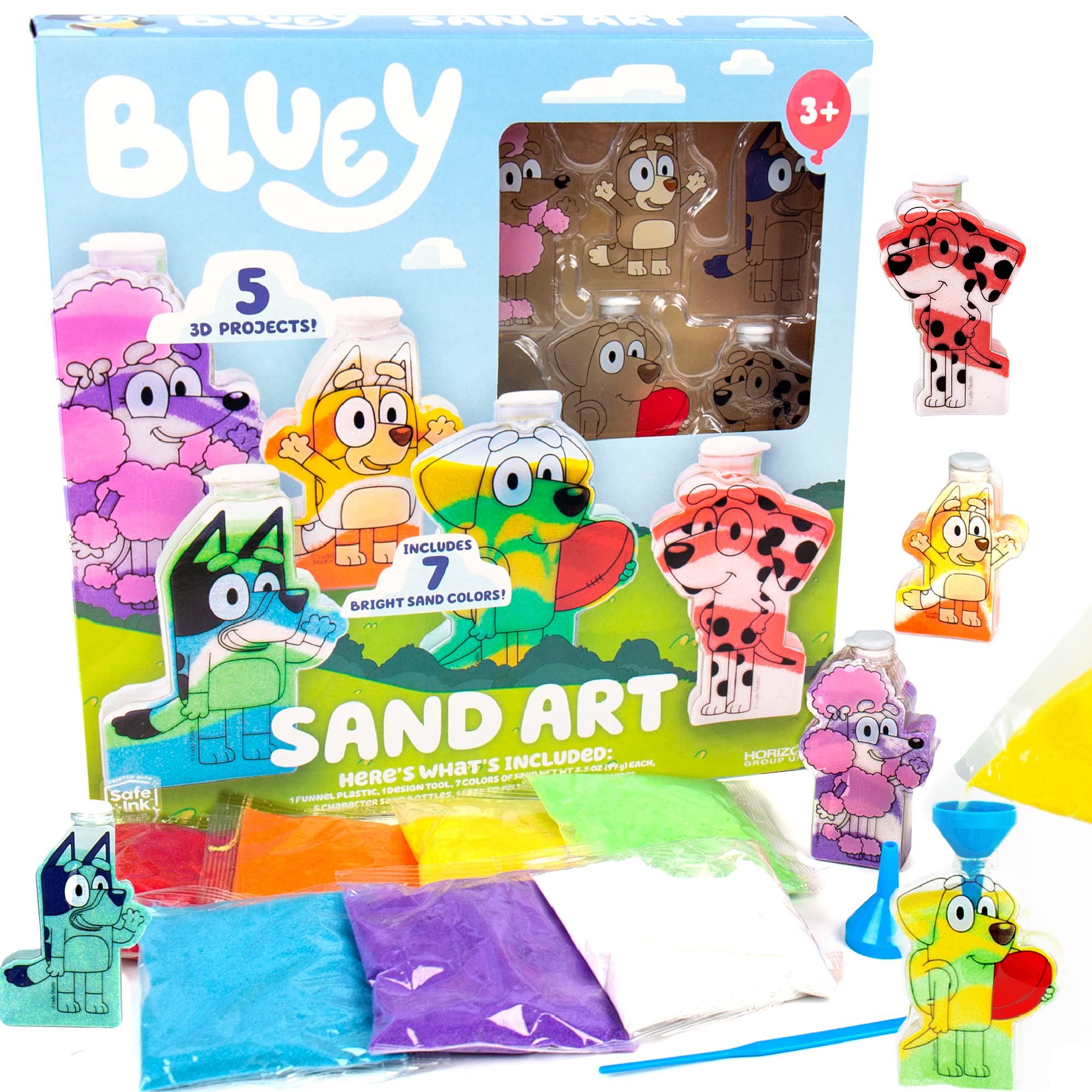 Foto 2 pulgar | El Kit Sand Art Bluey Incluye 5 Botellas Y 7 Arenas De Colores - Venta Internacional.