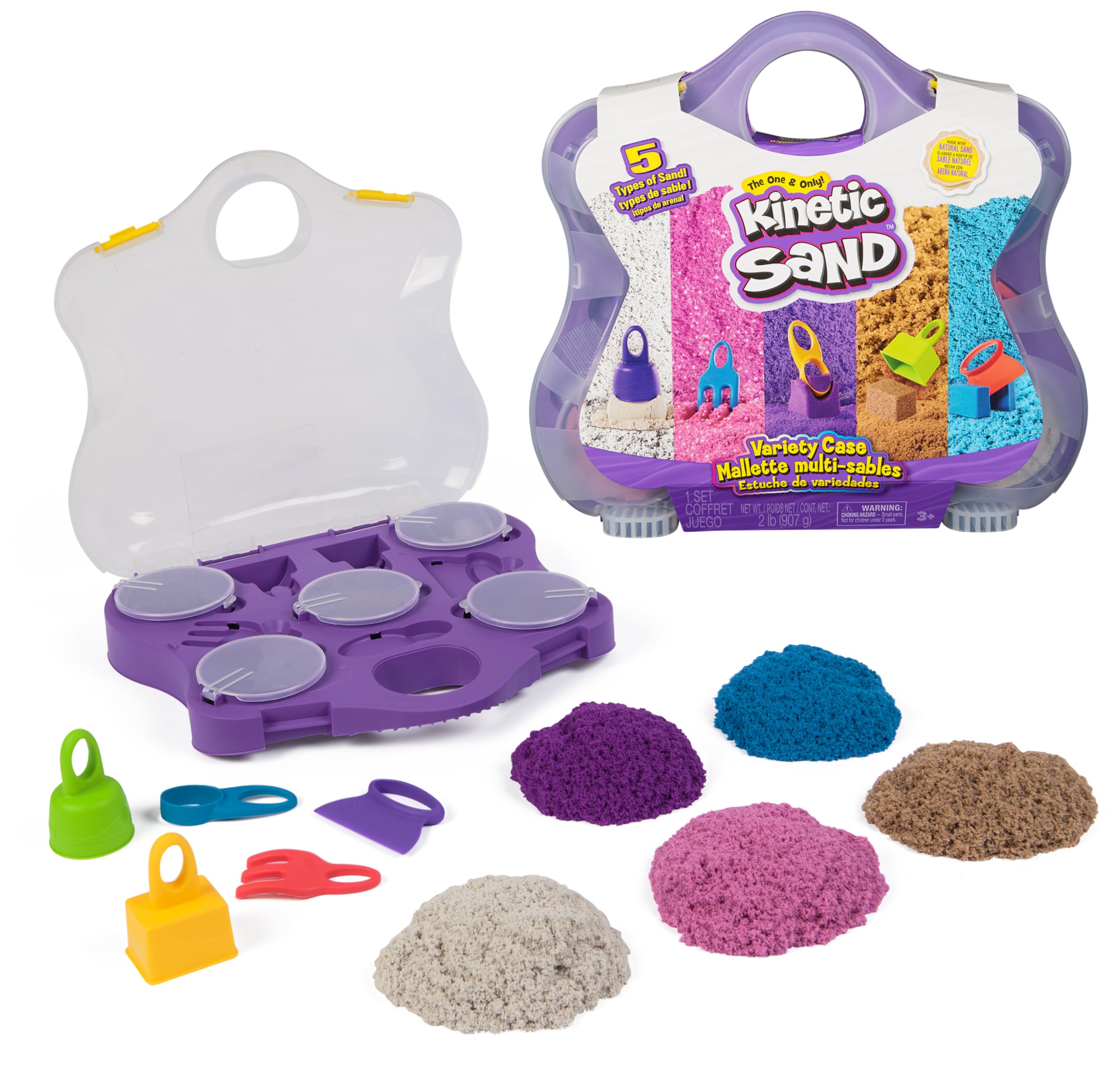 Maletín Multiusos Play Sand Kinetic Sand Con 5 Herramientas, 1 Kg - Venta Internacional.