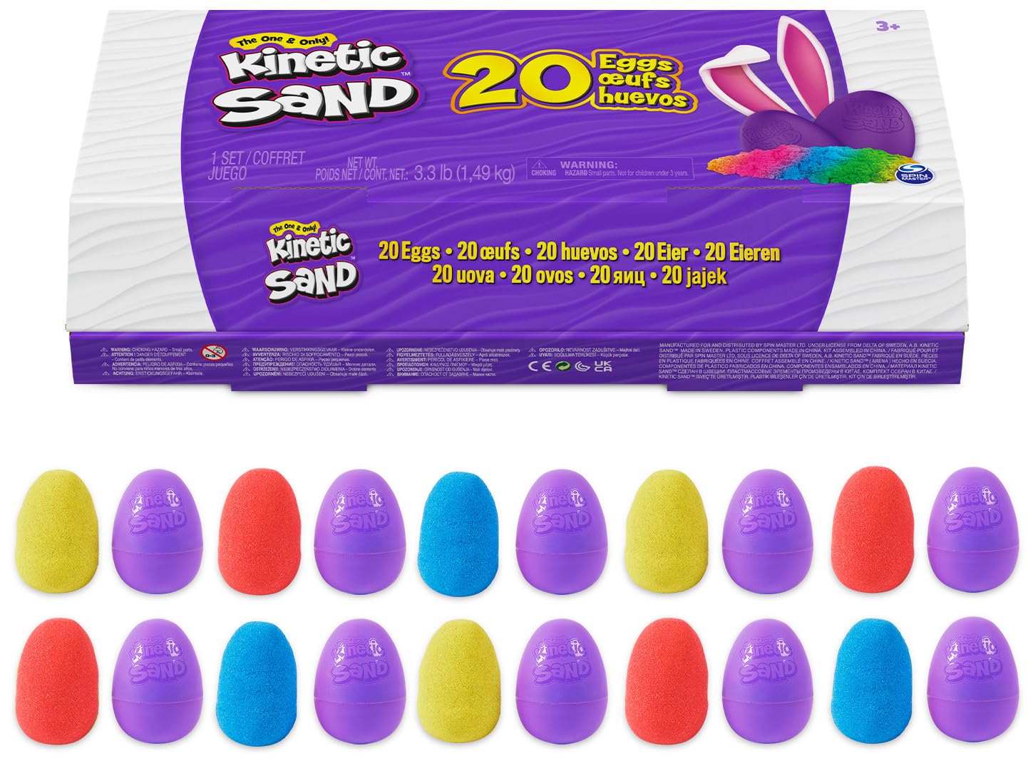 Pack De 20 Huevos Para Niños Con Funda De Almacenamiento Play Sand Kinetic Sand - Venta Internacional.
