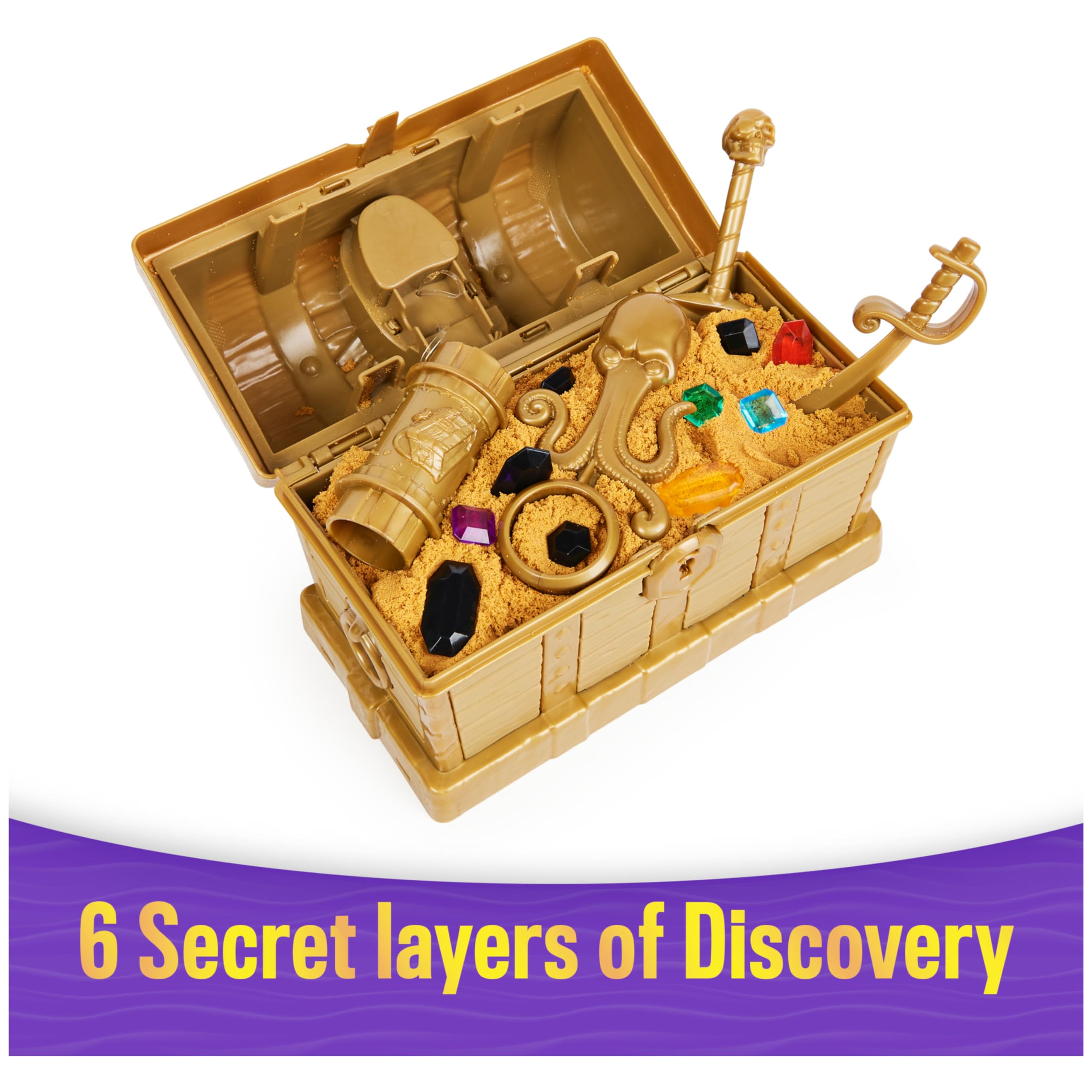 Foto 3 pulgar | Set De Juego Toy Kinetic Sand Treasure Hunt Con 737 G Shimmer Sand - Venta Internacional.
