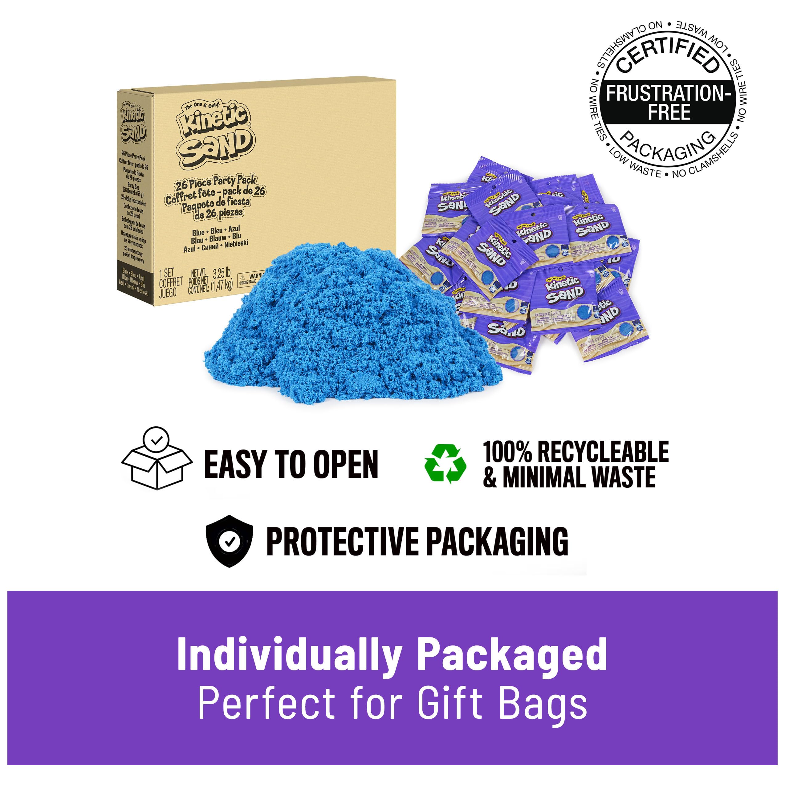 Foto 2 | Pack De Fiesta Azul Play Sand Kinetic Sand De 26 Piezas Para Niños Mayores De 3 Años - Venta Internacional.