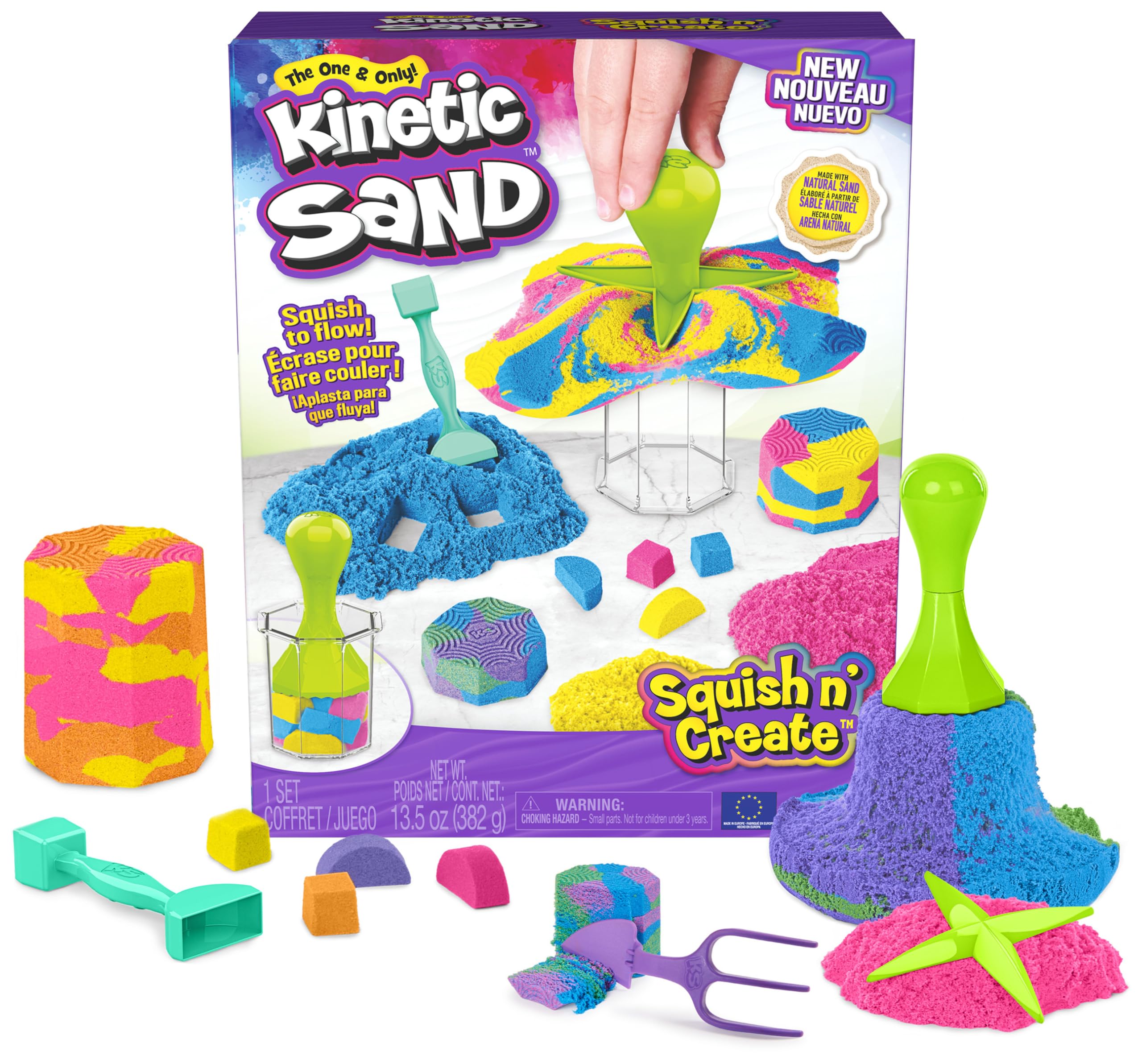 Playset Kinetic Sand Squish N' Create Con 400 Ml De Arena Y 5 Herramientas - Venta Internacional.