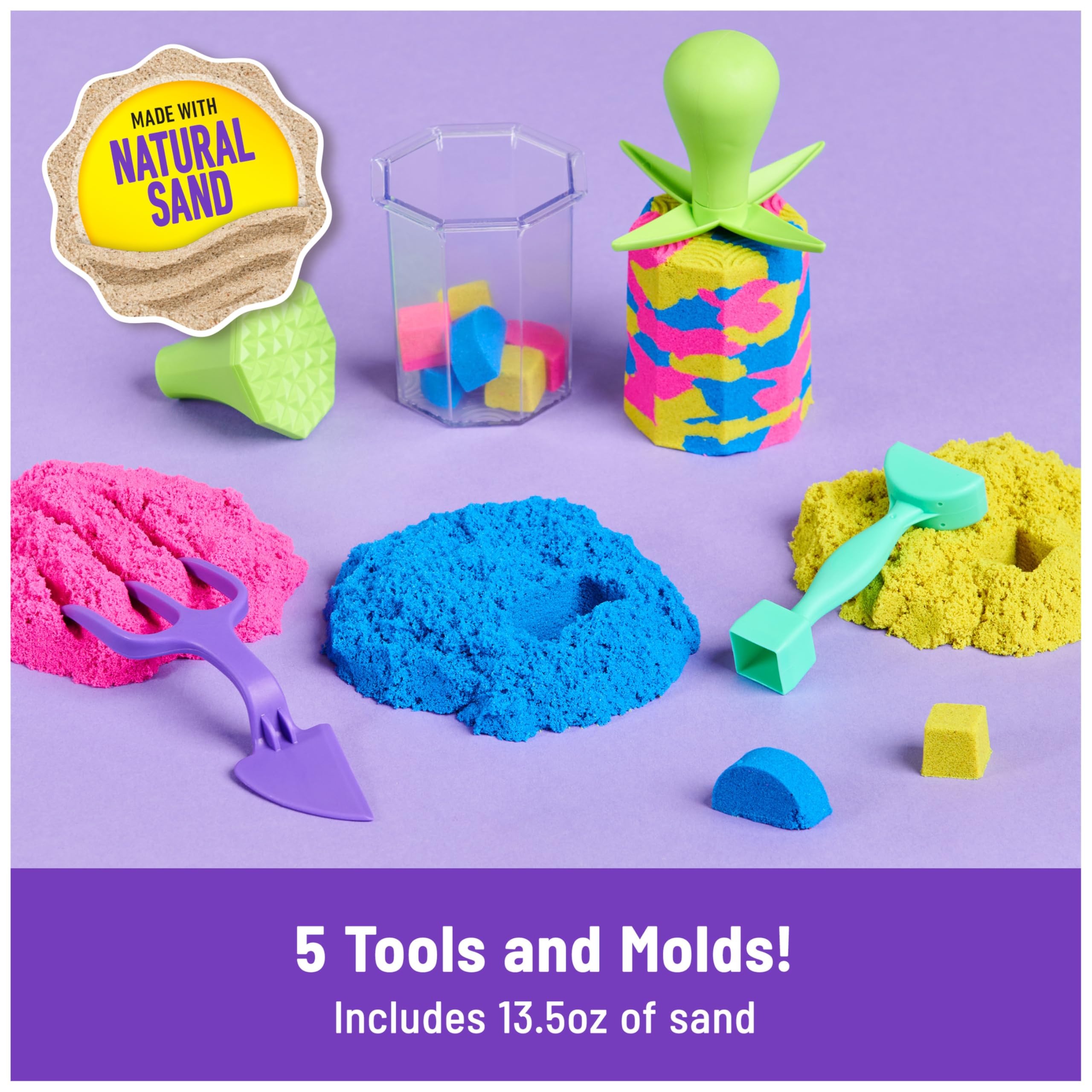 Foto 3 pulgar | Playset Kinetic Sand Squish N' Create Con 400 Ml De Arena Y 5 Herramientas - Venta Internacional.