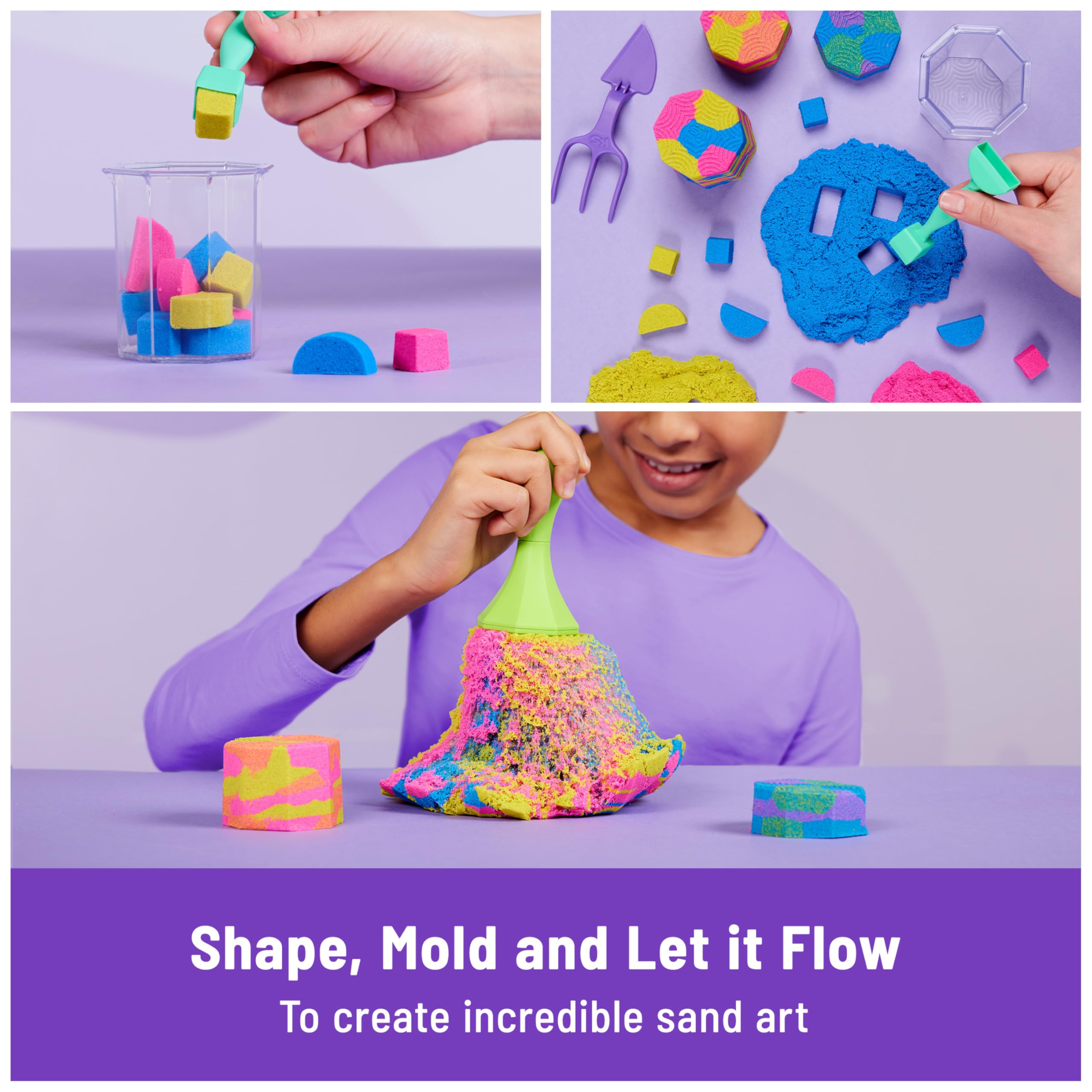 Foto 4 pulgar | Playset Kinetic Sand Squish N' Create Con 400 Ml De Arena Y 5 Herramientas - Venta Internacional.