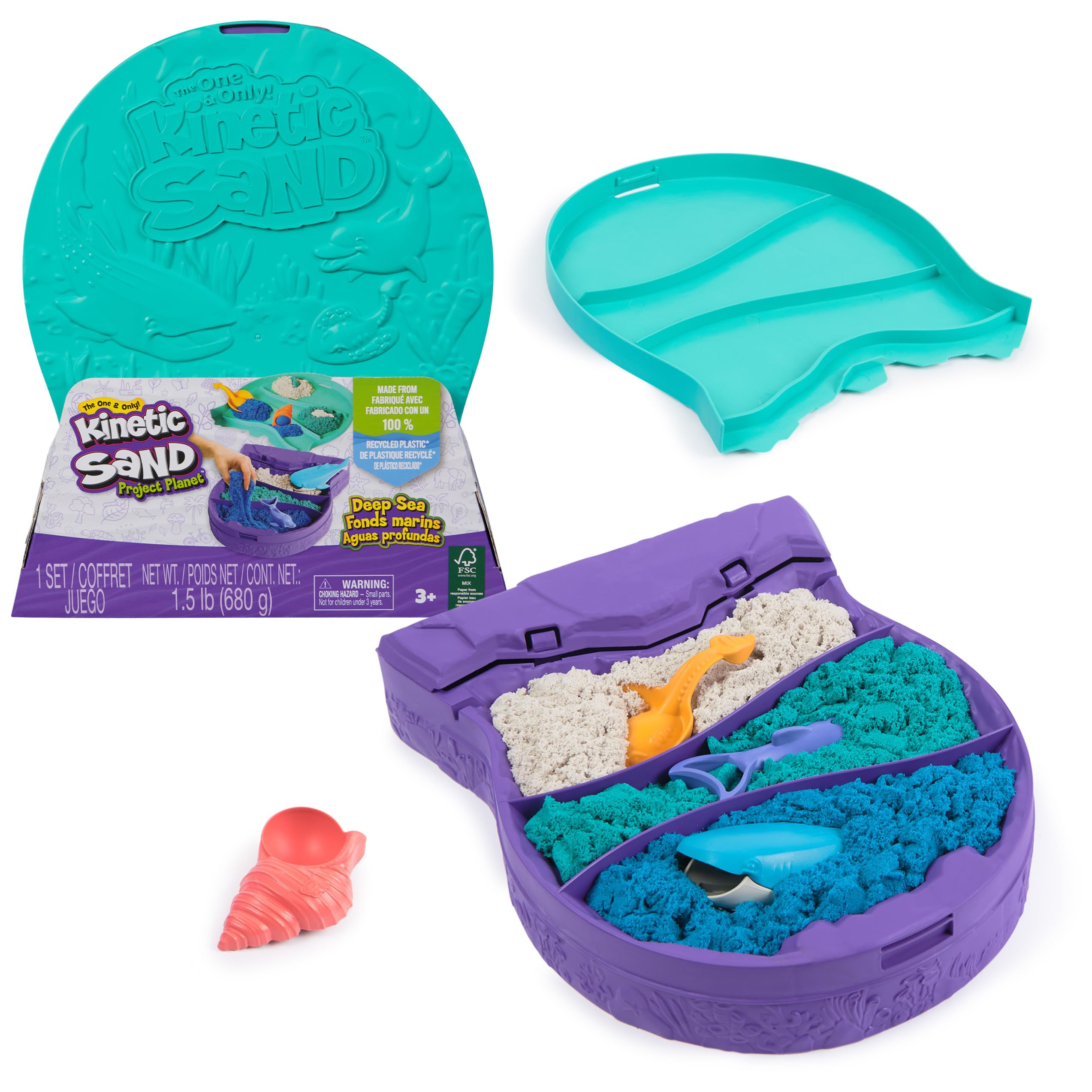 Juguete Sensorial Kinetic Sand Project Planet Deep Sea De 700 Ml Para Niños - Venta Internacional.