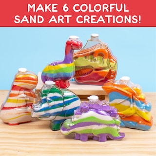 Foto 3 | Kit De Arte En Arena Hecho Por Mí Para Crear Tu Propio Dinosaurio Con 6 Botellas - Venta Internacional.