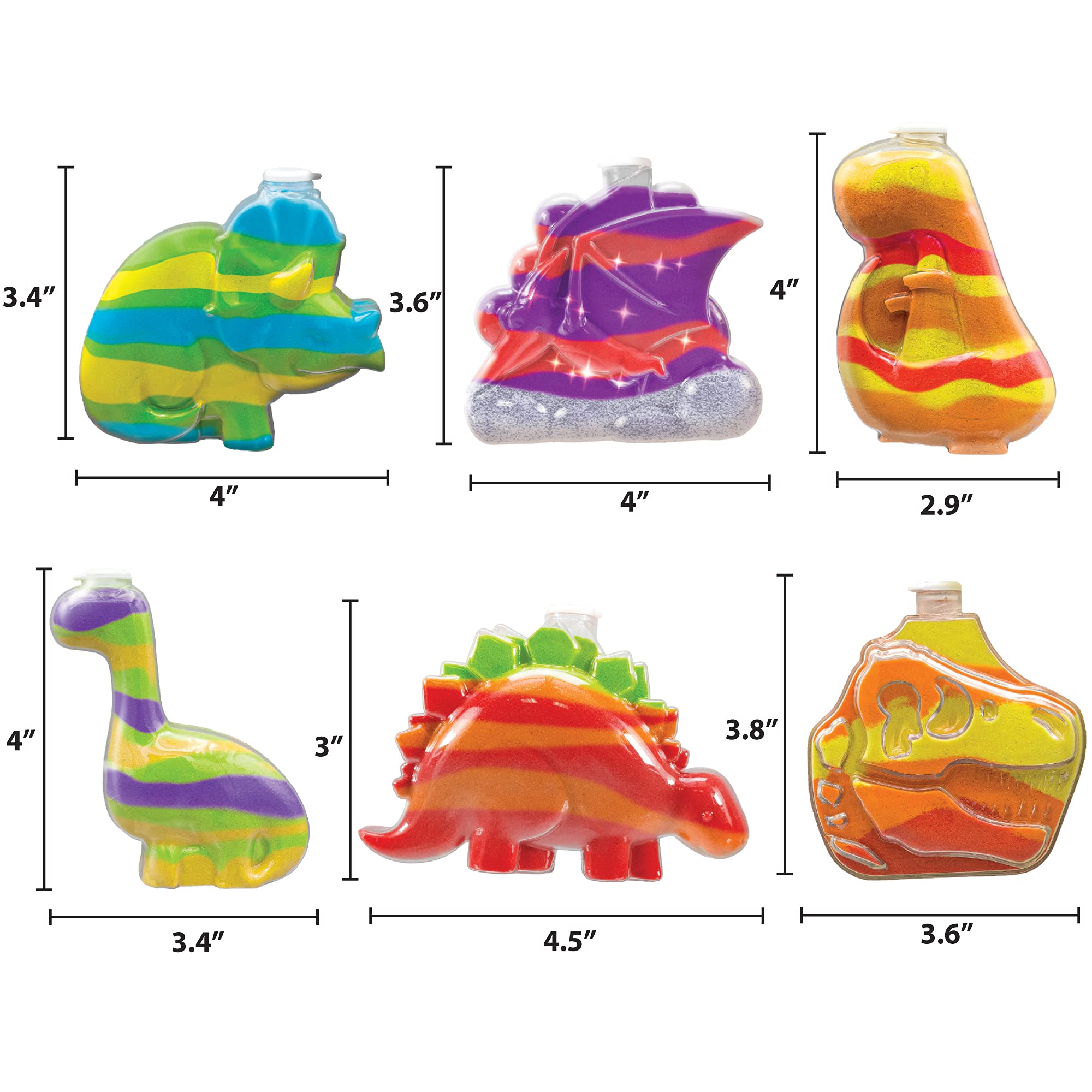 Foto 7 pulgar | Kit De Arte En Arena Hecho Por Mí Para Crear Tu Propio Dinosaurio Con 6 Botellas - Venta Internacional.