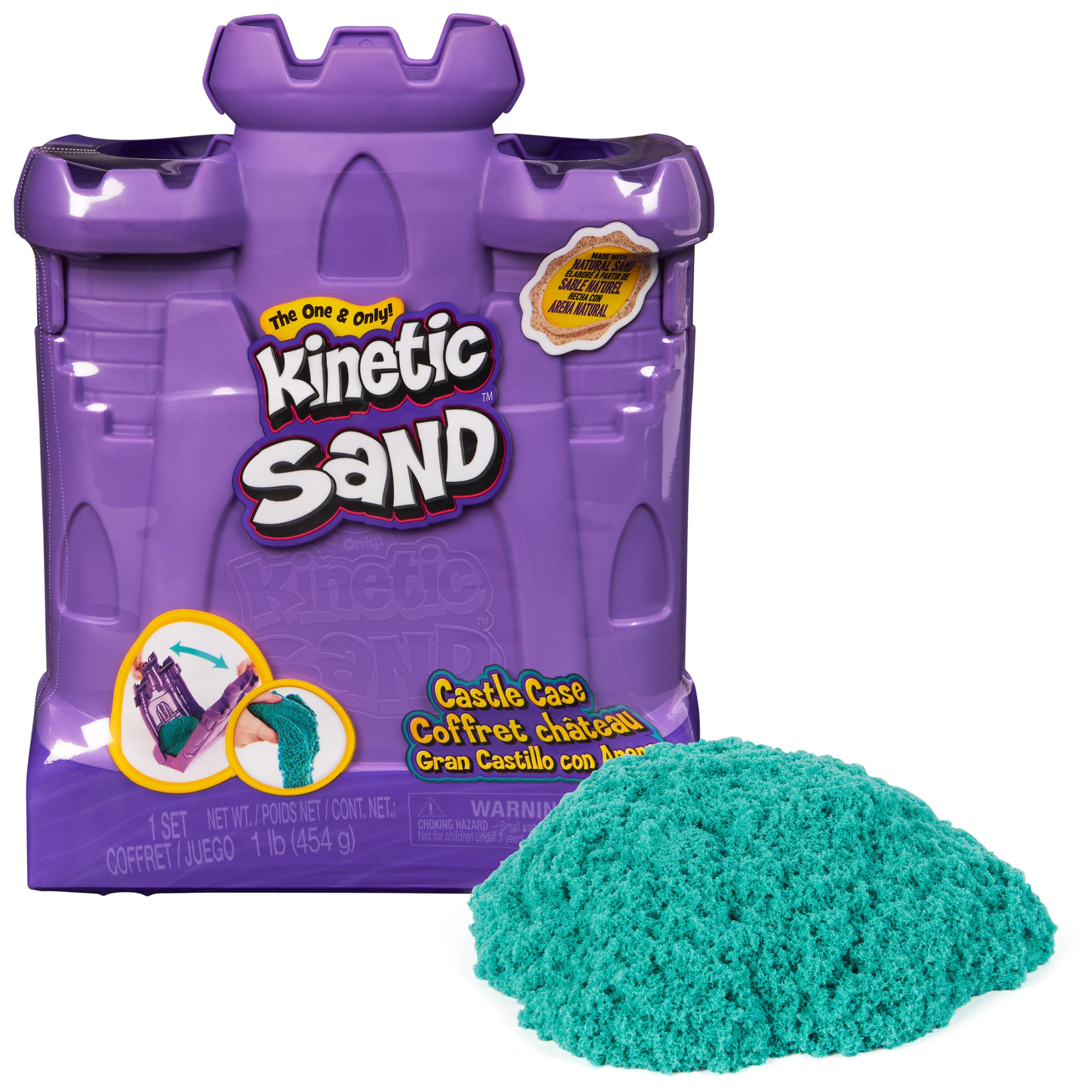 Funda Sensory Toy Kinetic Sand Castle Con Arena Para Jugar En Color Verde Azulado De 0,45 Kg - Venta Internacional.